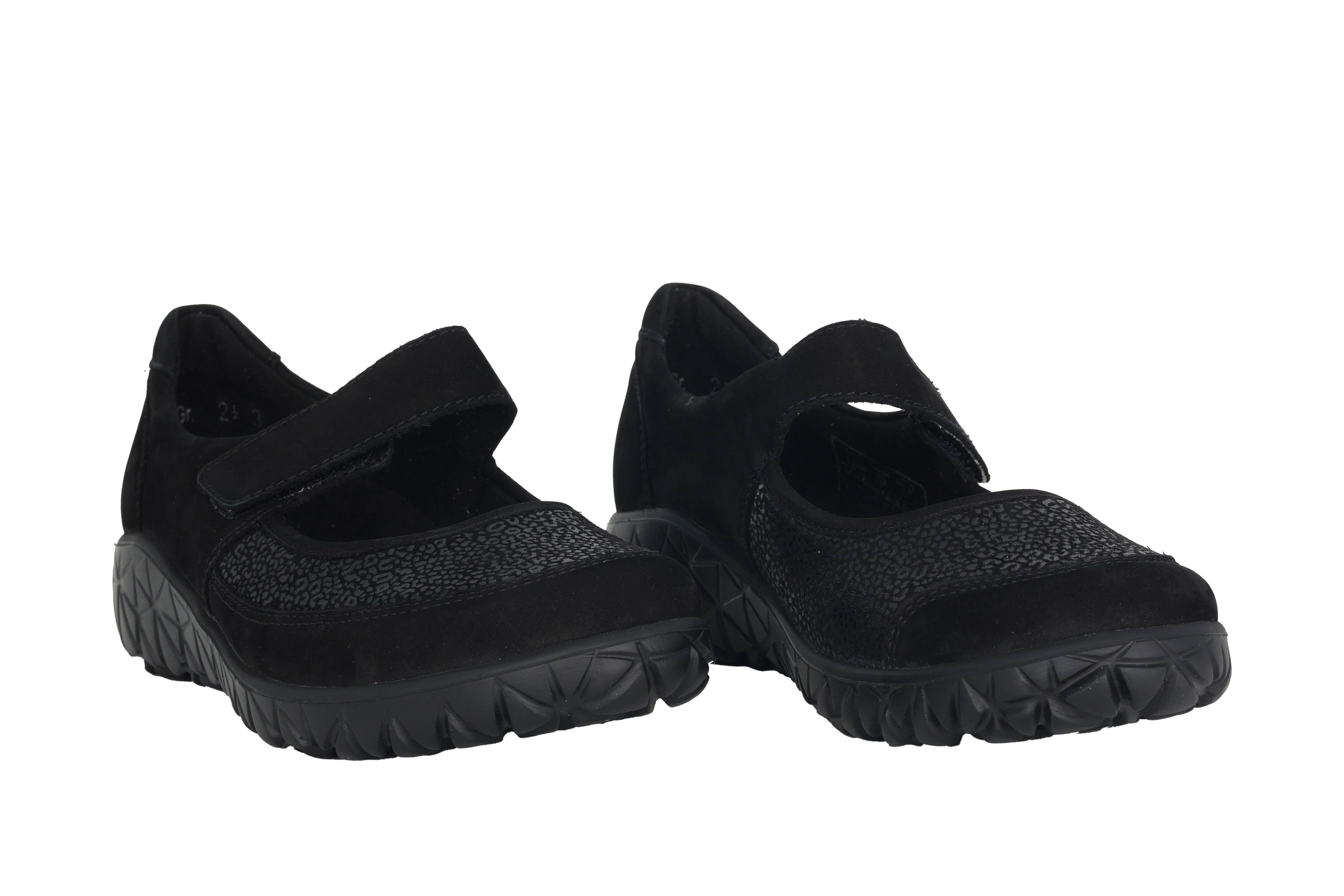 "Havy" dámská bota s širokým střihem (H) s páskem - černá