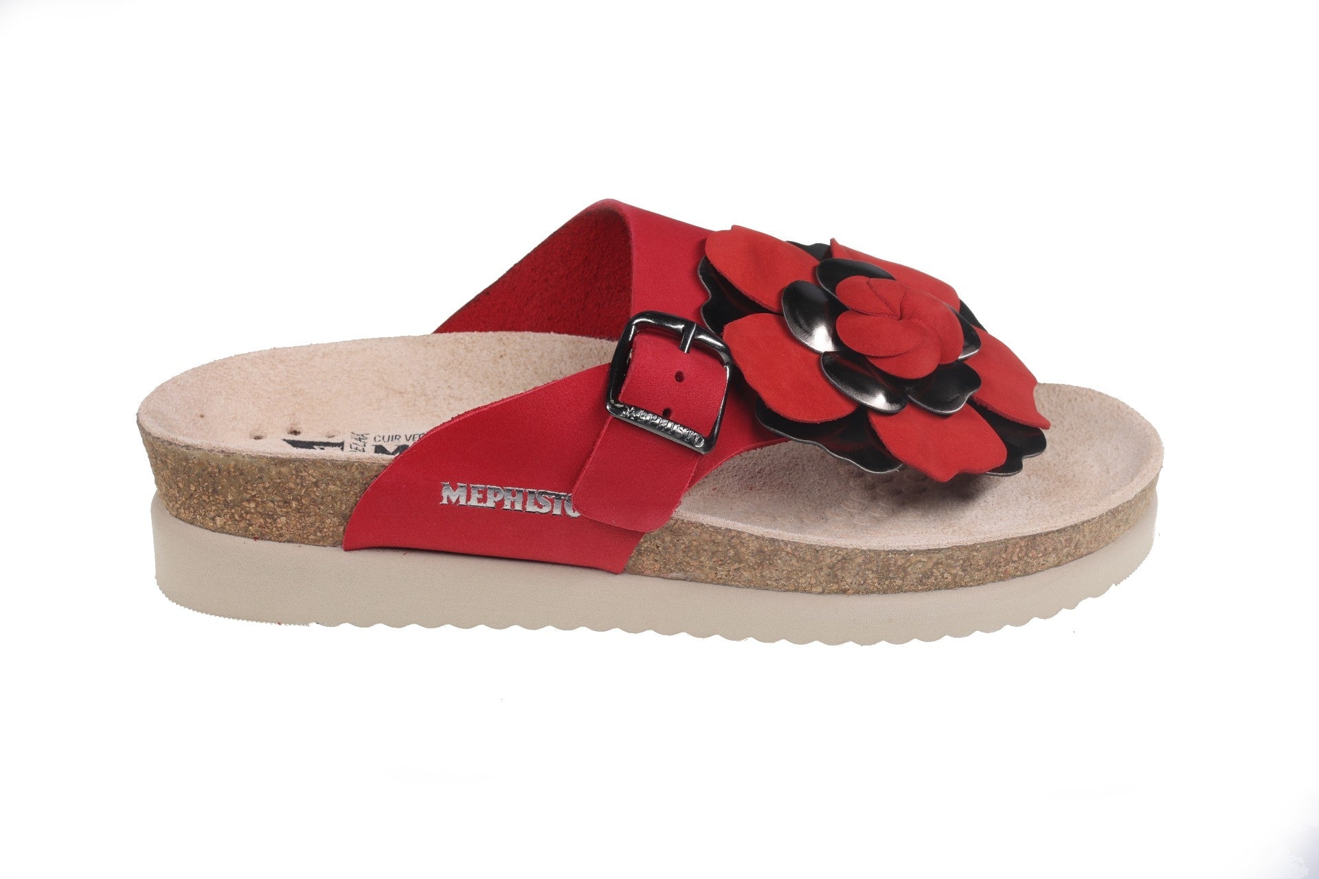 'Helen Flower' women's slide toe sandal - red - Chaplinshoes'Helen Flower' women's slide toe sandal - redMephisto