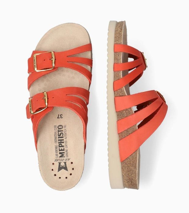 'HELISA' women's slide sandal - coral red - Chaplinshoes'HELISA' women's slide sandal - coral redMephisto