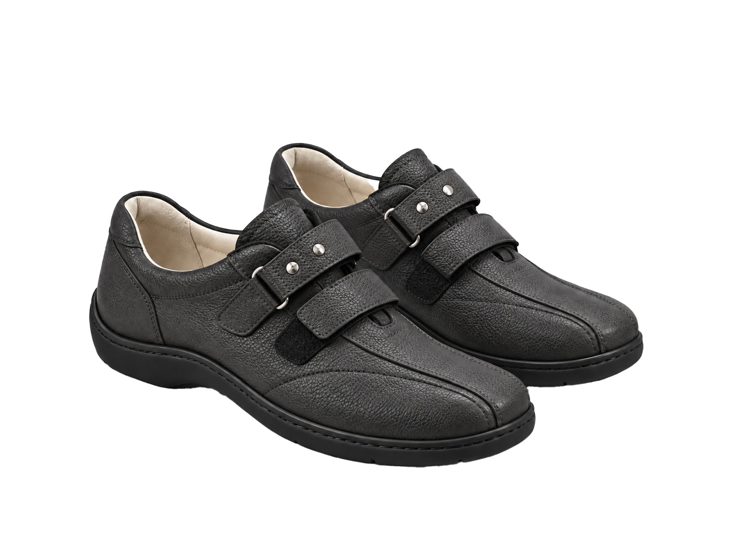 'Henni' Zapato con tiras anchas (H) para mujer - gris oscuro