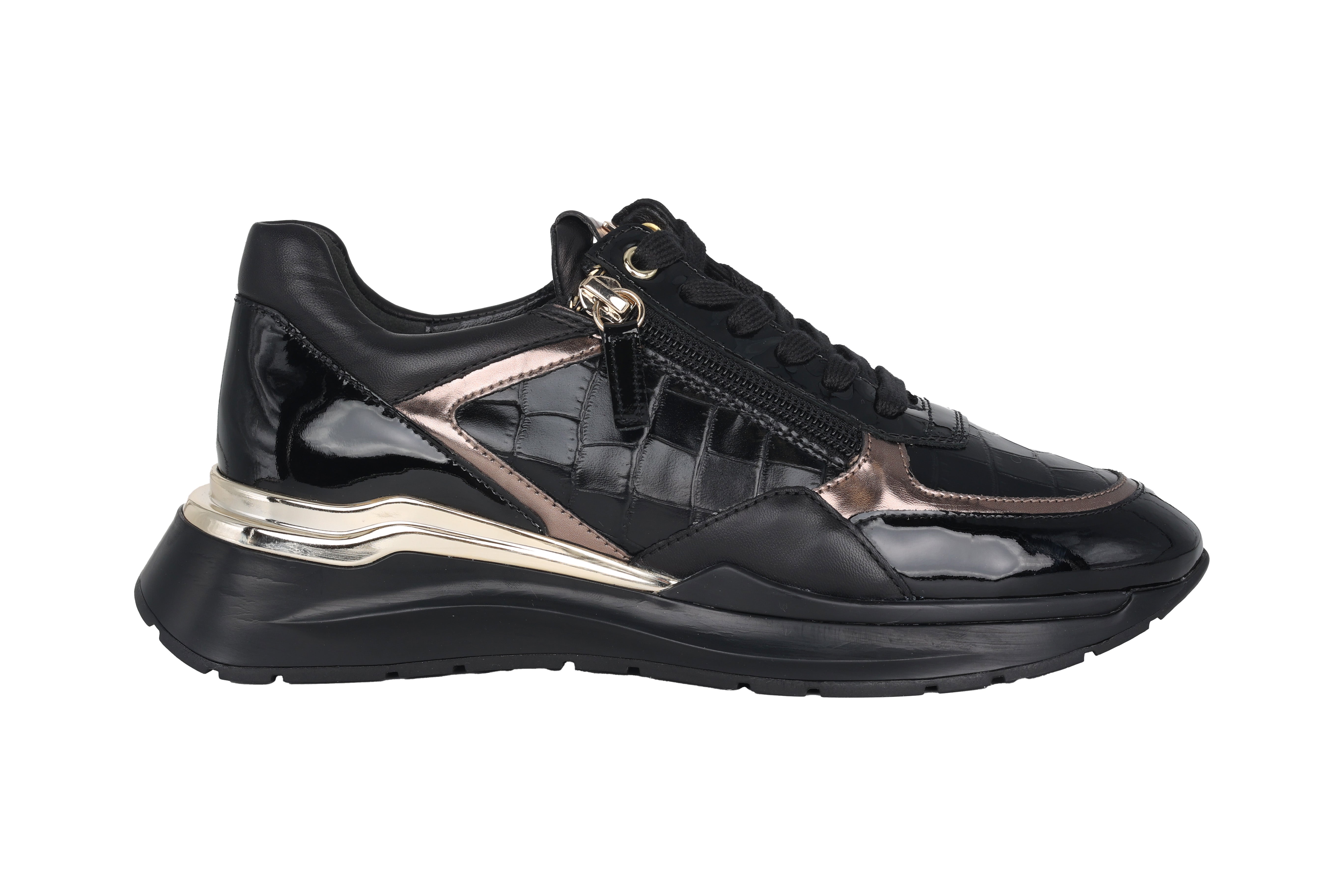 Damessneaker 'Future' - zwart lak