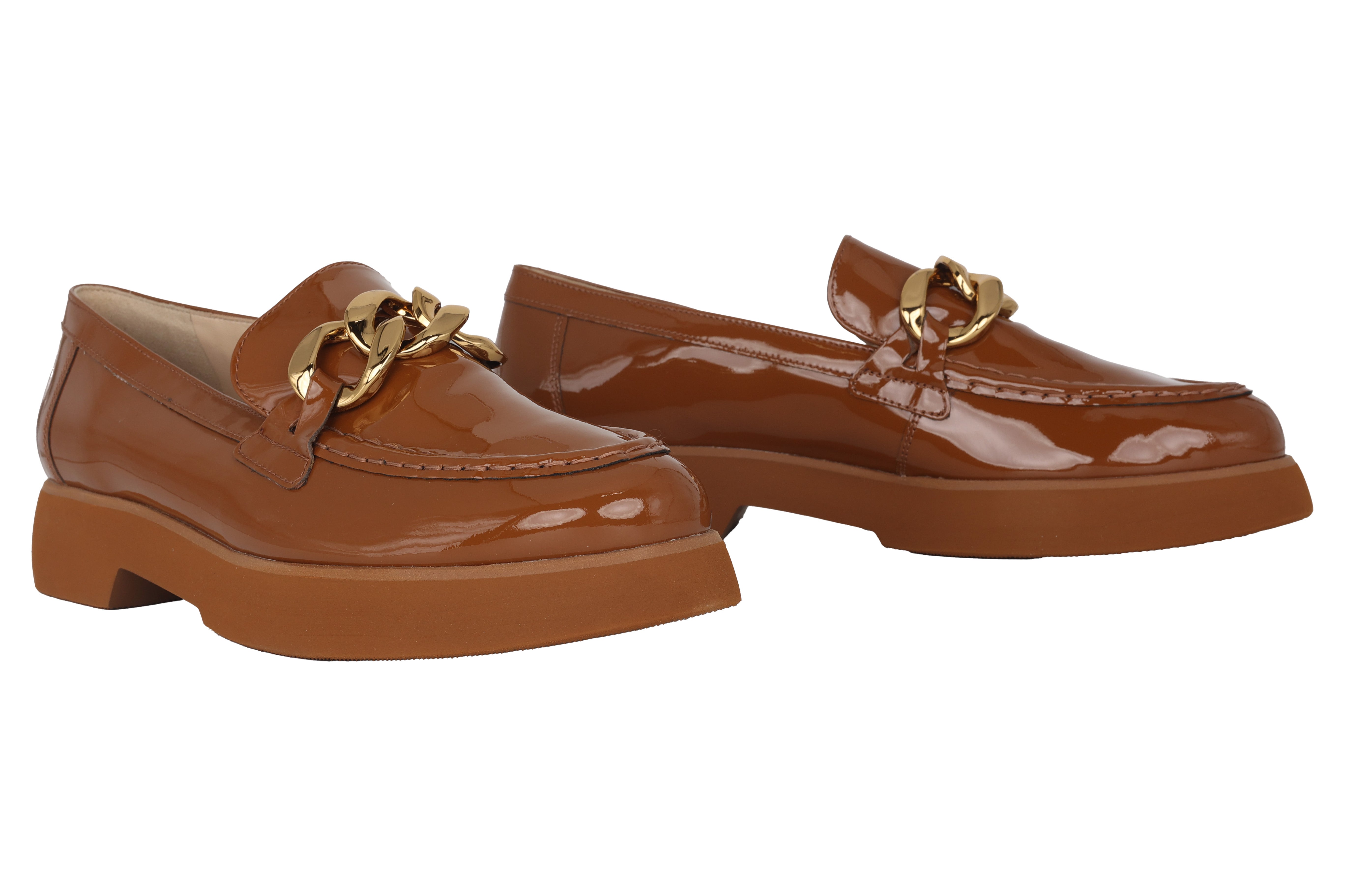 Damen-Loafer 'Stacy' - braunes Lackleder