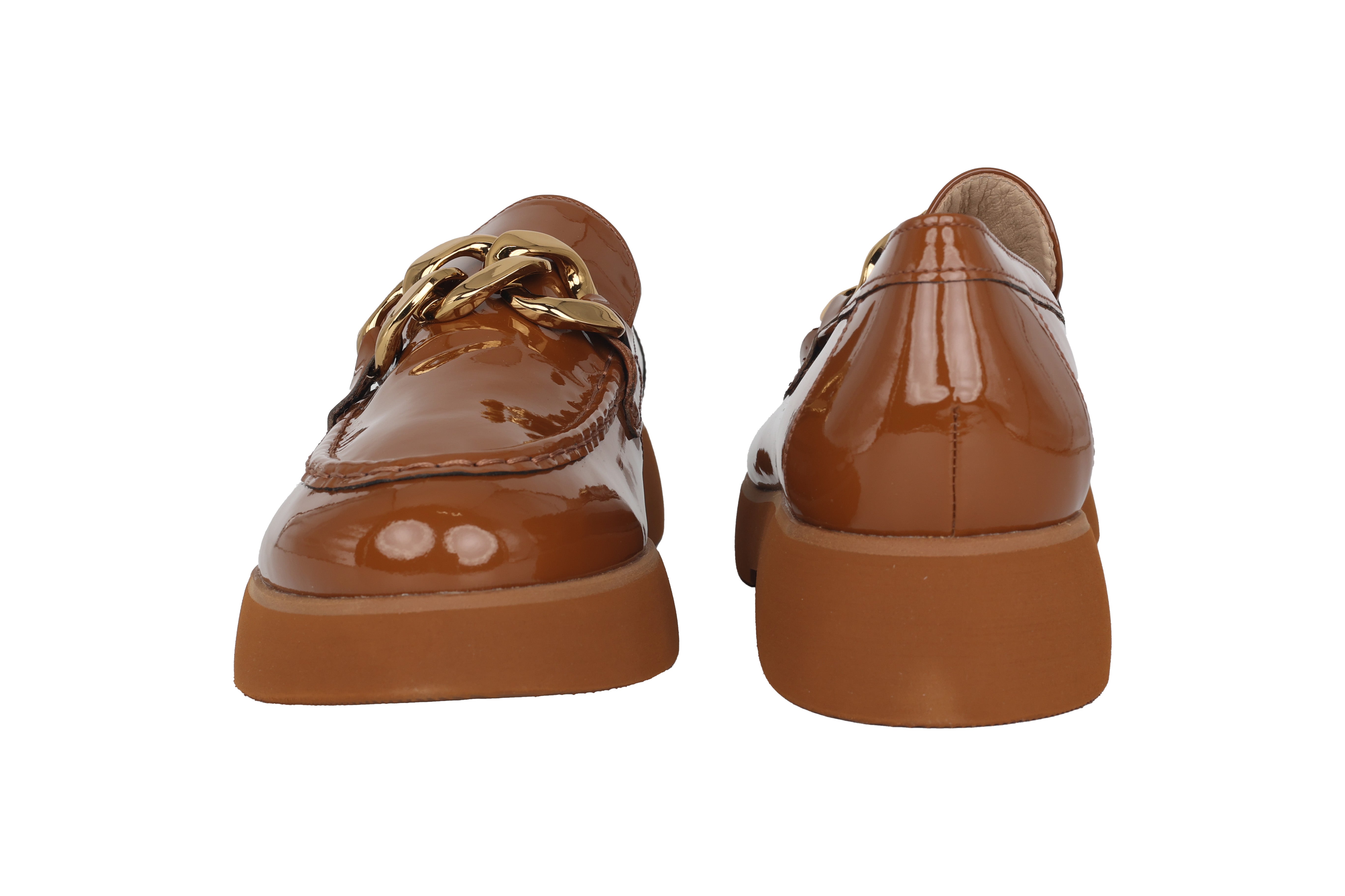 Damen-Loafer 'Stacy' - braunes Lackleder