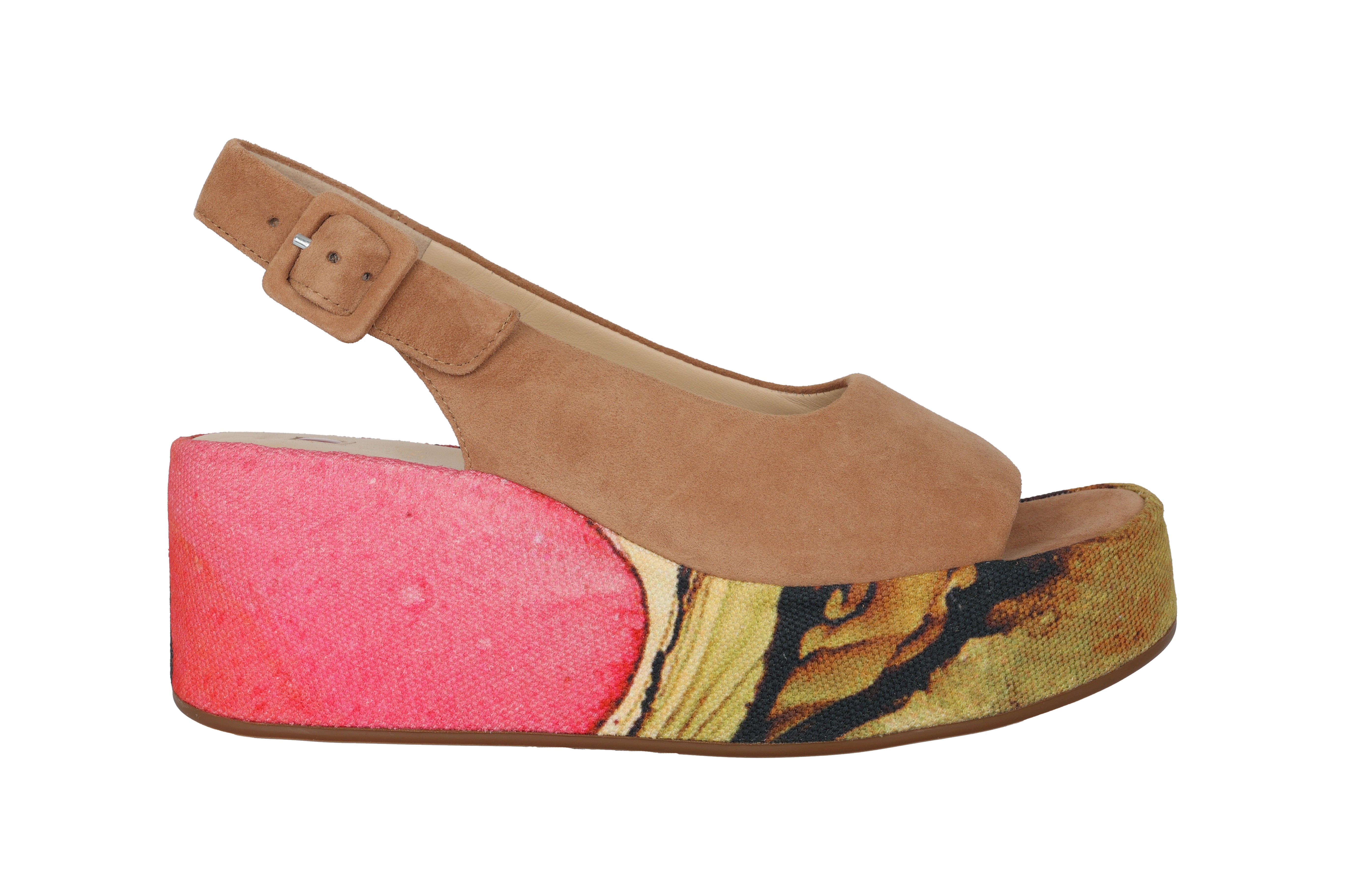 ´Loulou´ women´s platform sandal - Beige mix