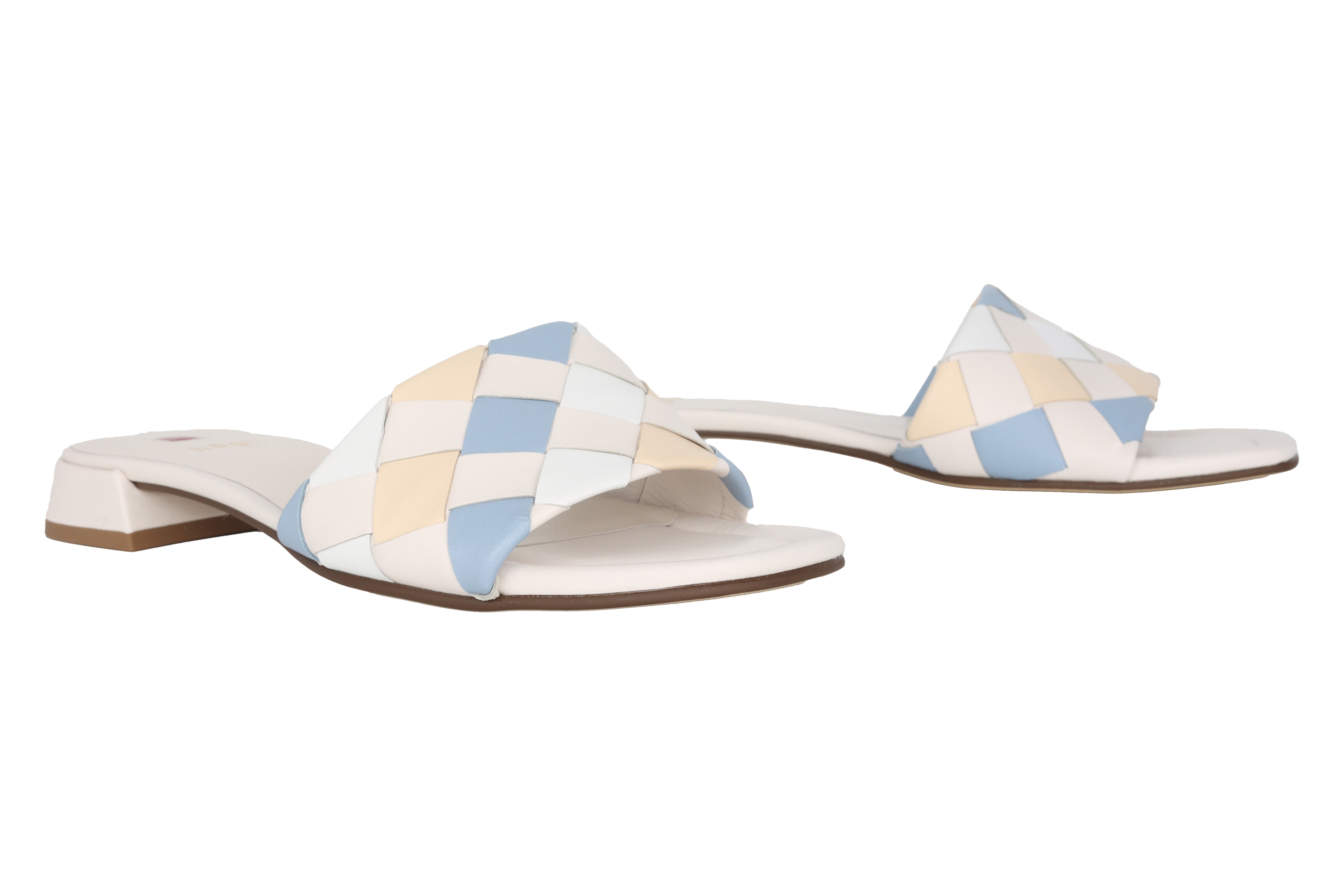 Sandalia tipo zueco para mujer 'Felina' - mezcla de blancos