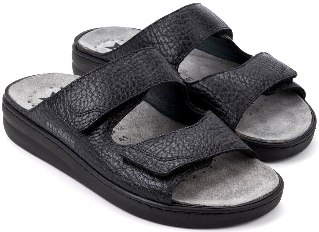 'James' men's ergonomic wide fit (H) strap sandal - Black - Chaplinshoes'James' men's ergonomic wide fit (H) strap sandal - BlackMephisto