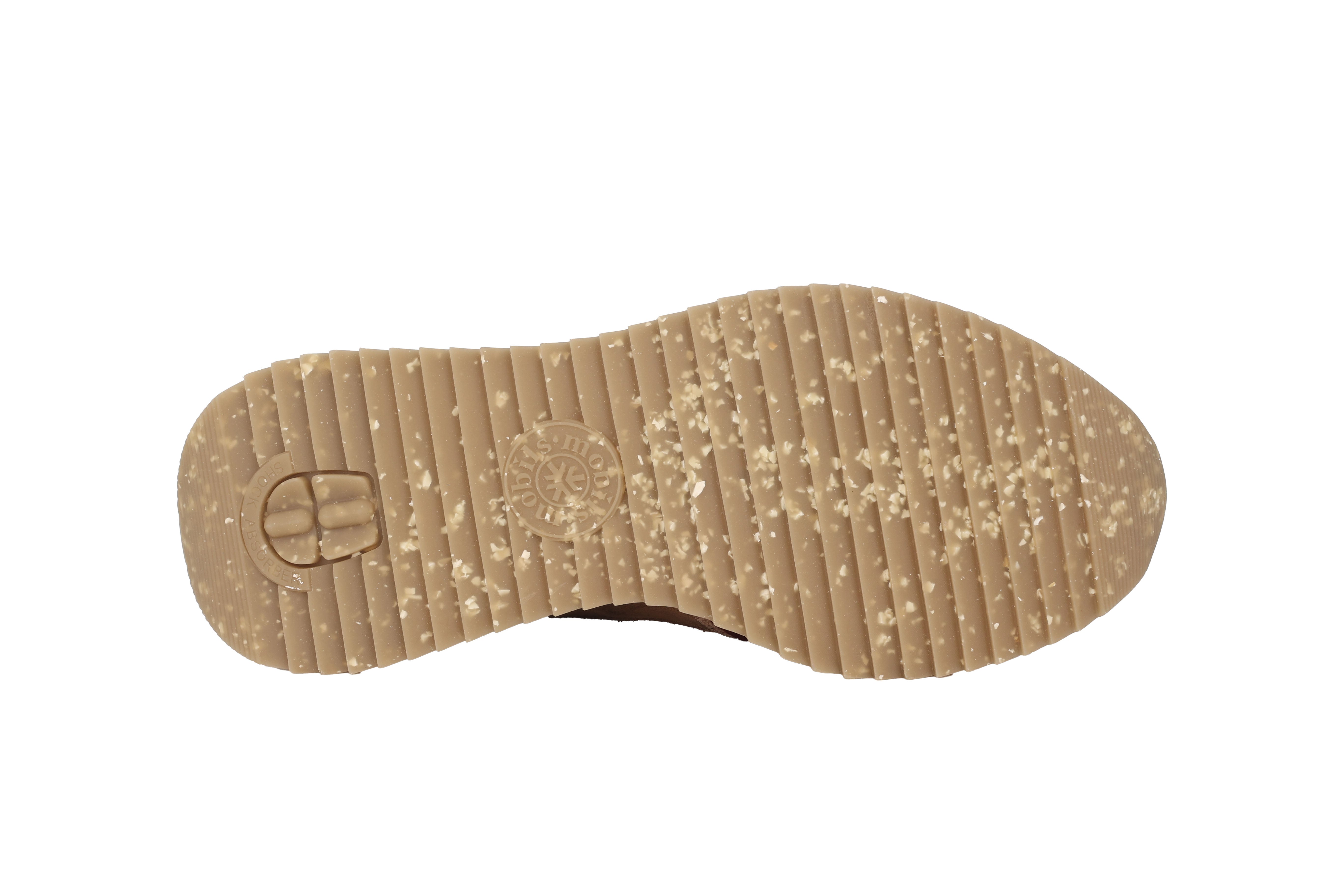 Ergonomische damesschoen 'Janel' met brede pasvorm (H) - tabaksroodbruin mix