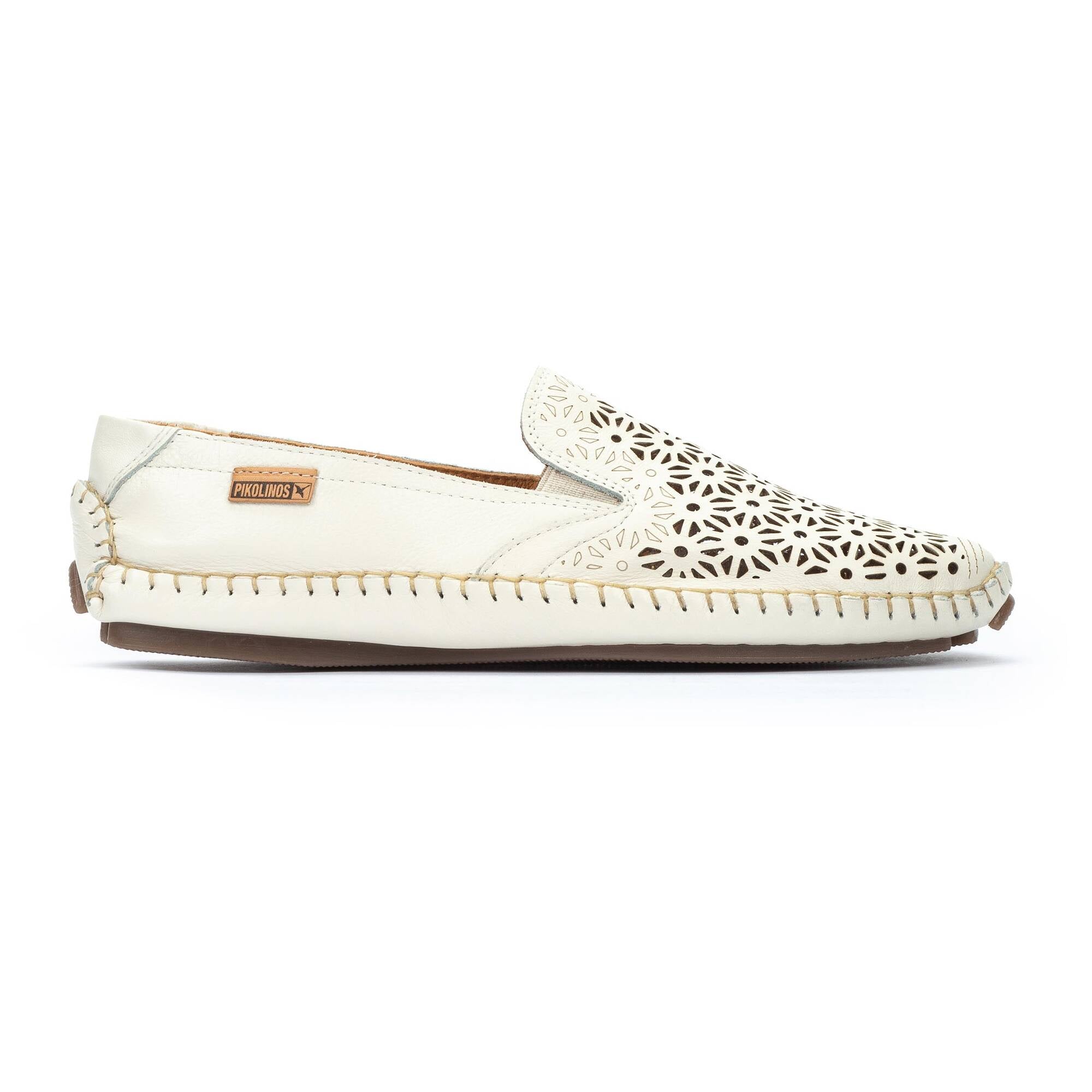 'Jerez' women's perforated summer loafer - off white - Chaplinshoes'Jerez' women's perforated summer loafer - off whitePikolinos