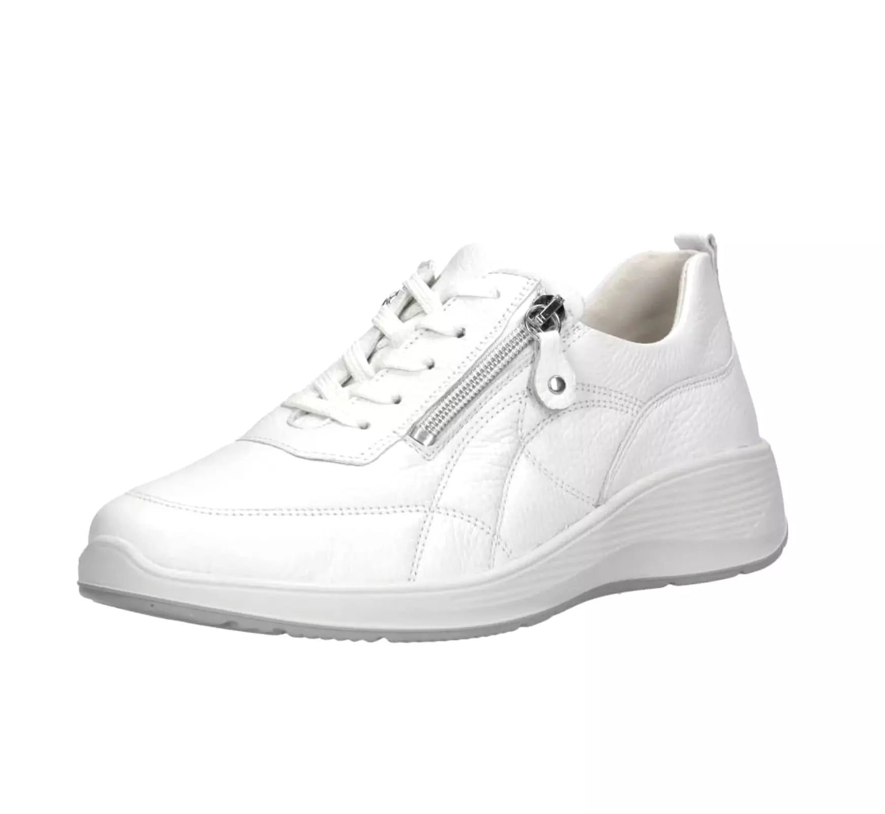 'Kalea' women's very wide fit (K) lace - zip sneakers - white - Chaplinshoes'Kalea' women's very wide fit (K) lace - zip sneakers - whiteWaldläufer