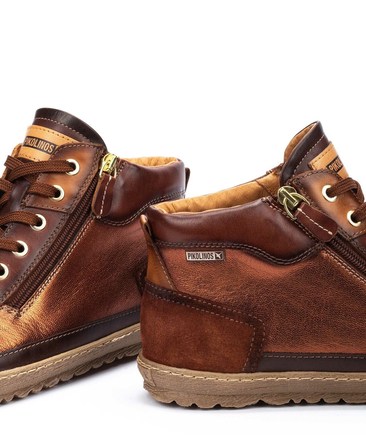 'Lagos' blonder til kvinder - sneakerstøvle med lynlås - Brun - Chaplinshoes'Lagos' blonder til kvinder - sneakerstøvle med lynlås - BrownPikolinos