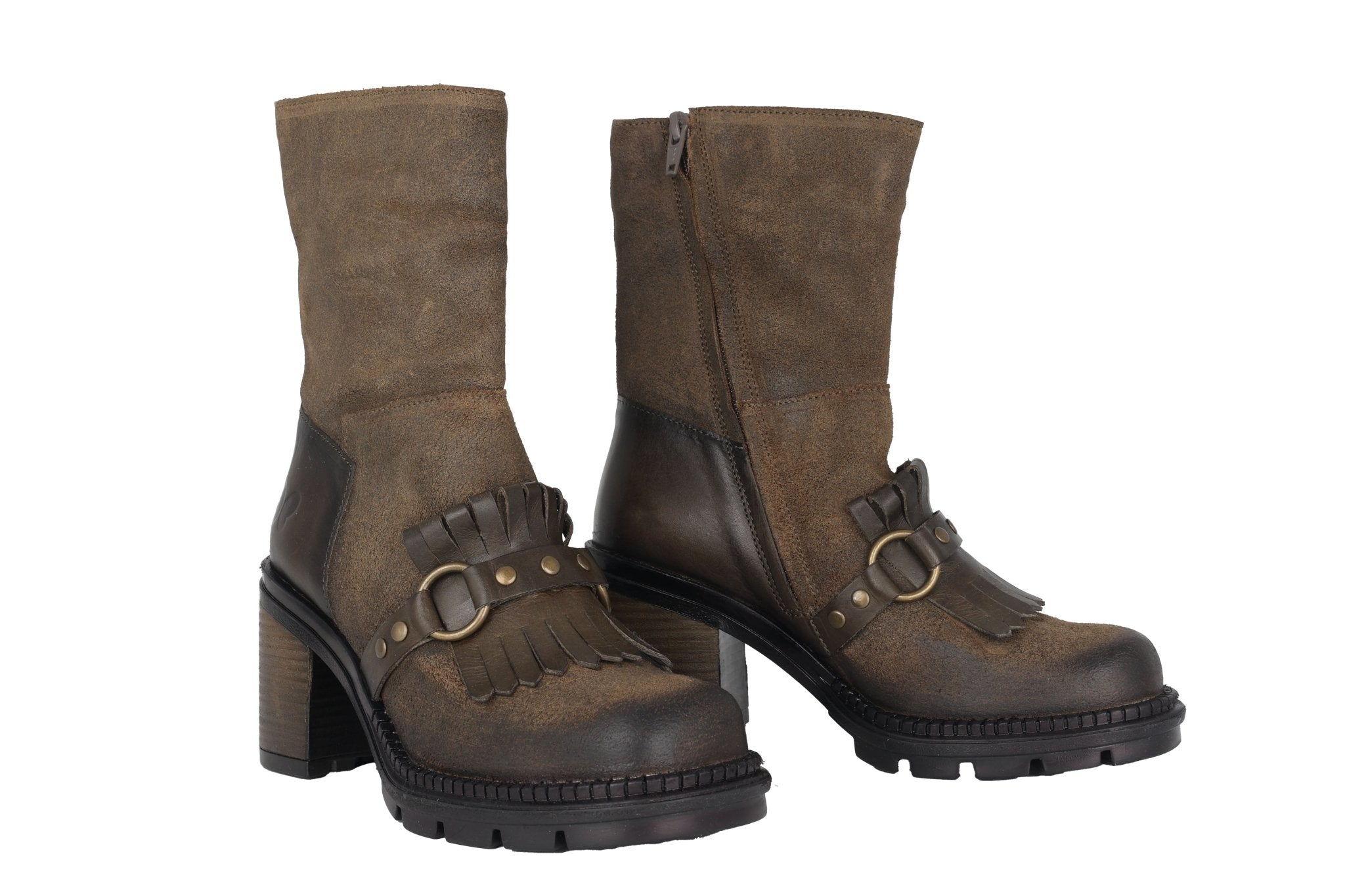 'Laisa - D955' ankelstøvle til kvinder - grøn - Chaplinshoes'Laisa - D955' ankelstøvle til kvinder - grønFelmini