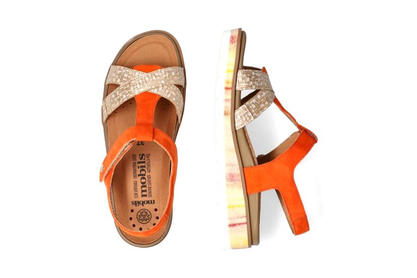 'Marysol' women's wide fit (H) sandal - orange mix - Chaplinshoes'Marysol' women's wide fit (H) sandal - orange mixMephisto