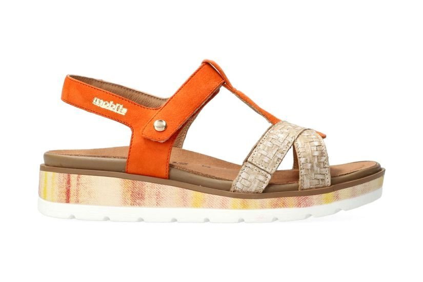 'Marysol' women's wide fit (H) sandal - orange mix - Chaplinshoes'Marysol' women's wide fit (H) sandal - orange mixMephisto