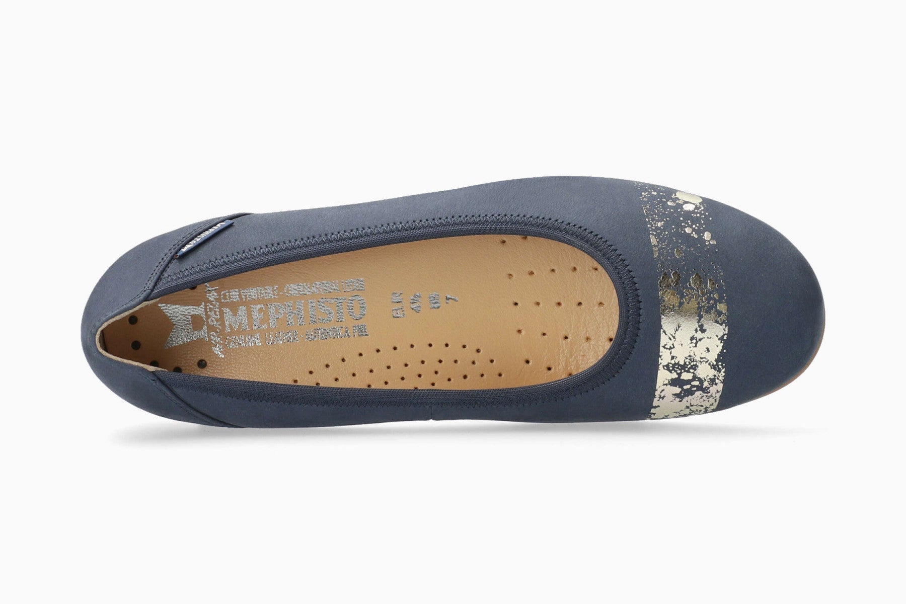 Mephisto Elina Nubuck Ballet Pumps for Women - Blue - ChaplinshoesMephisto Elina Nubuck Ballet Pumps for Women - BlueMephisto