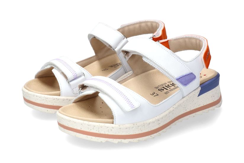 Ergonomische Damensandale „Elora“ mit weiter Passform (H) – Weiß