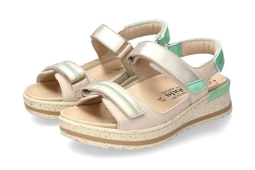 Sandale ergonomique coupe large (H) femme 'Elora' - taupe