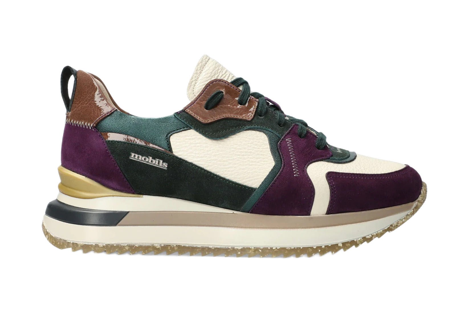 'Janel' kvinnors bred passform (H) ergonomisk snörsko - Grön lila vit mix