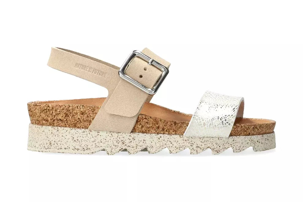 Sandały damskie 'Maggy' NATURE IS FUTURE - srebrne