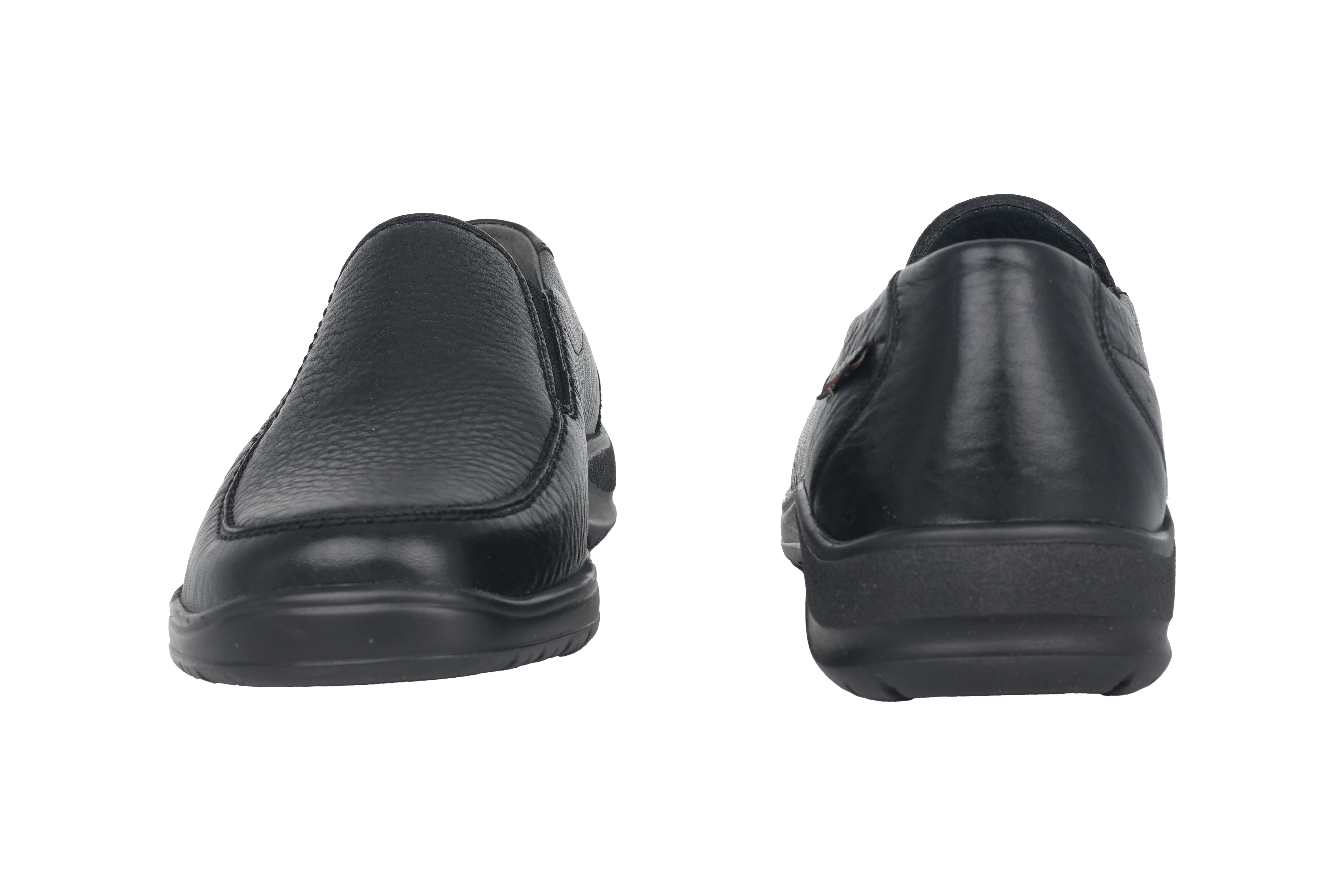 Ergonomischer Herren-Loafer „Ewald“ mit weiter Passform (H) – Schwarz