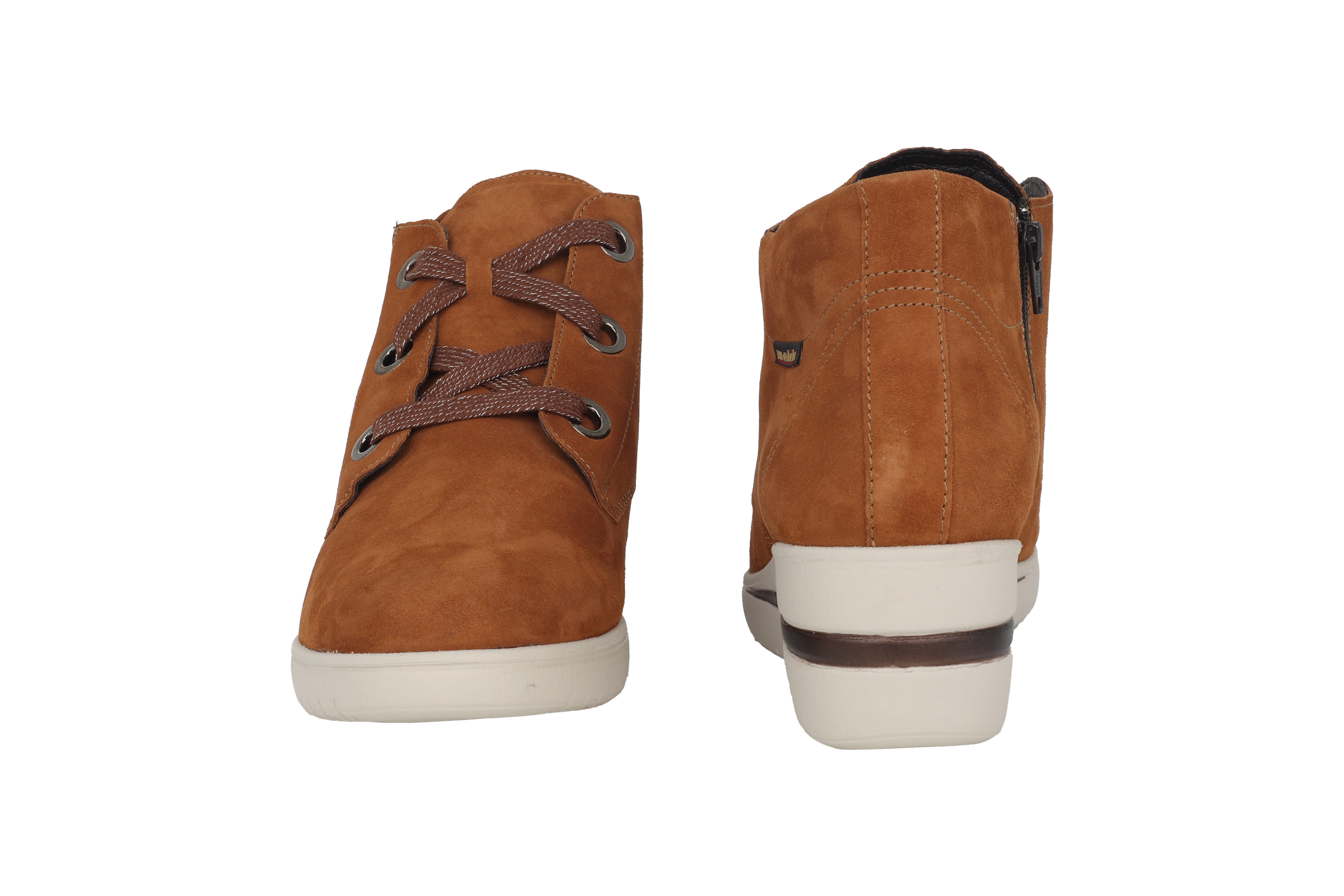 'Peryne' women's wide fit (H) wedge lace-up boot - Brown