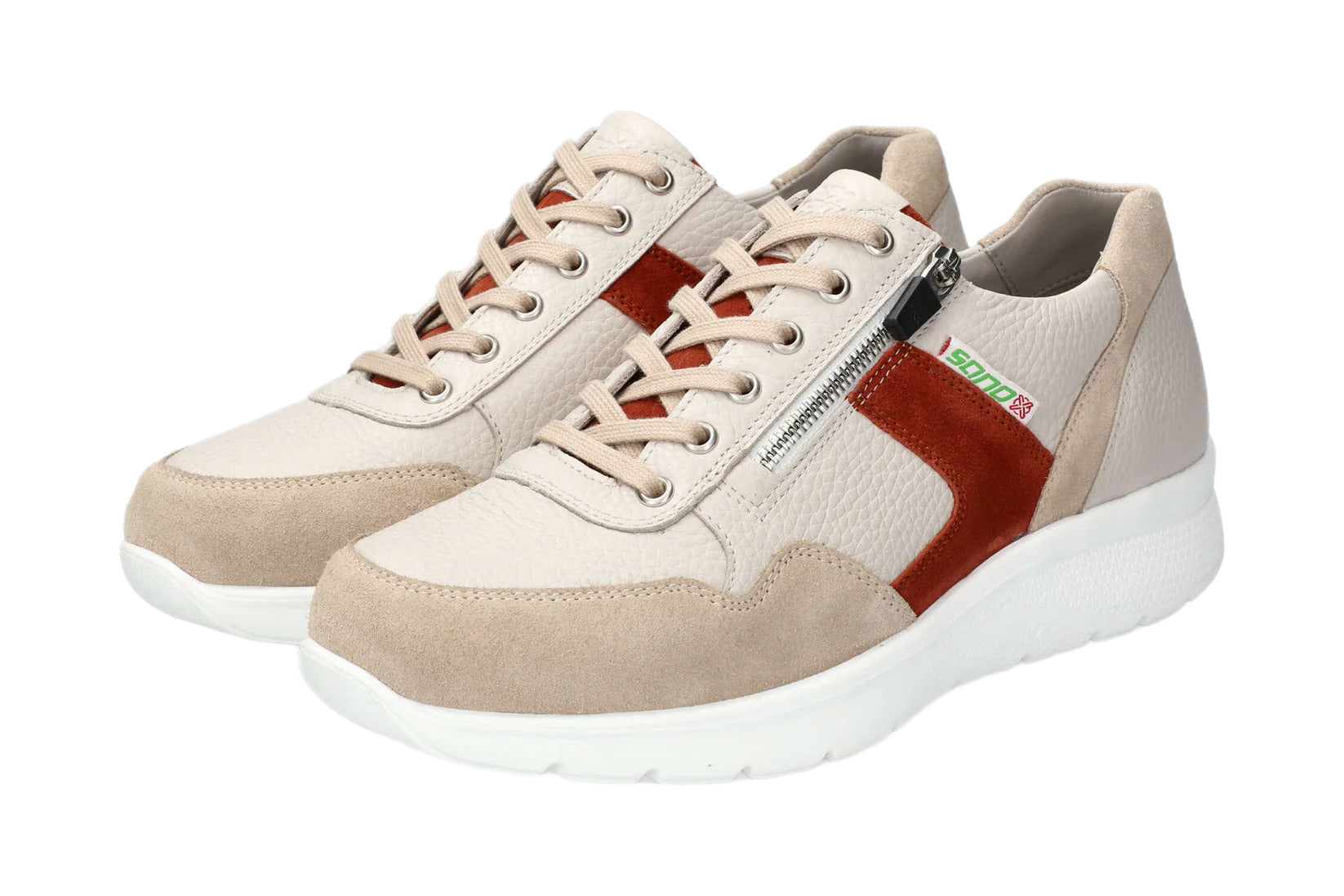 'Amory' mænds rullende bred pasform (H) sneaker - beige