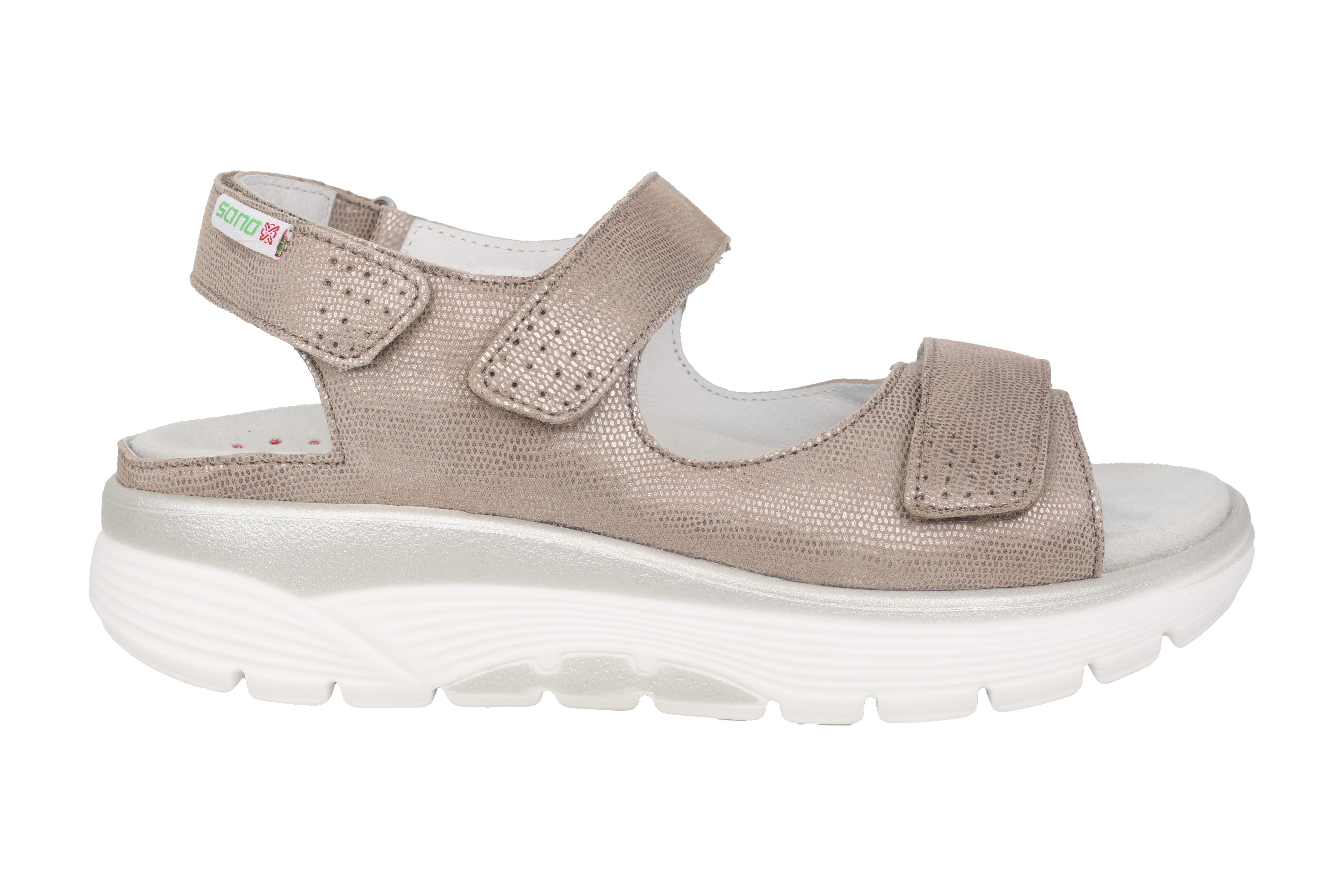 'Norine' sandalia con ruedas para caminar de corte ancho (H) para mujer - taupe