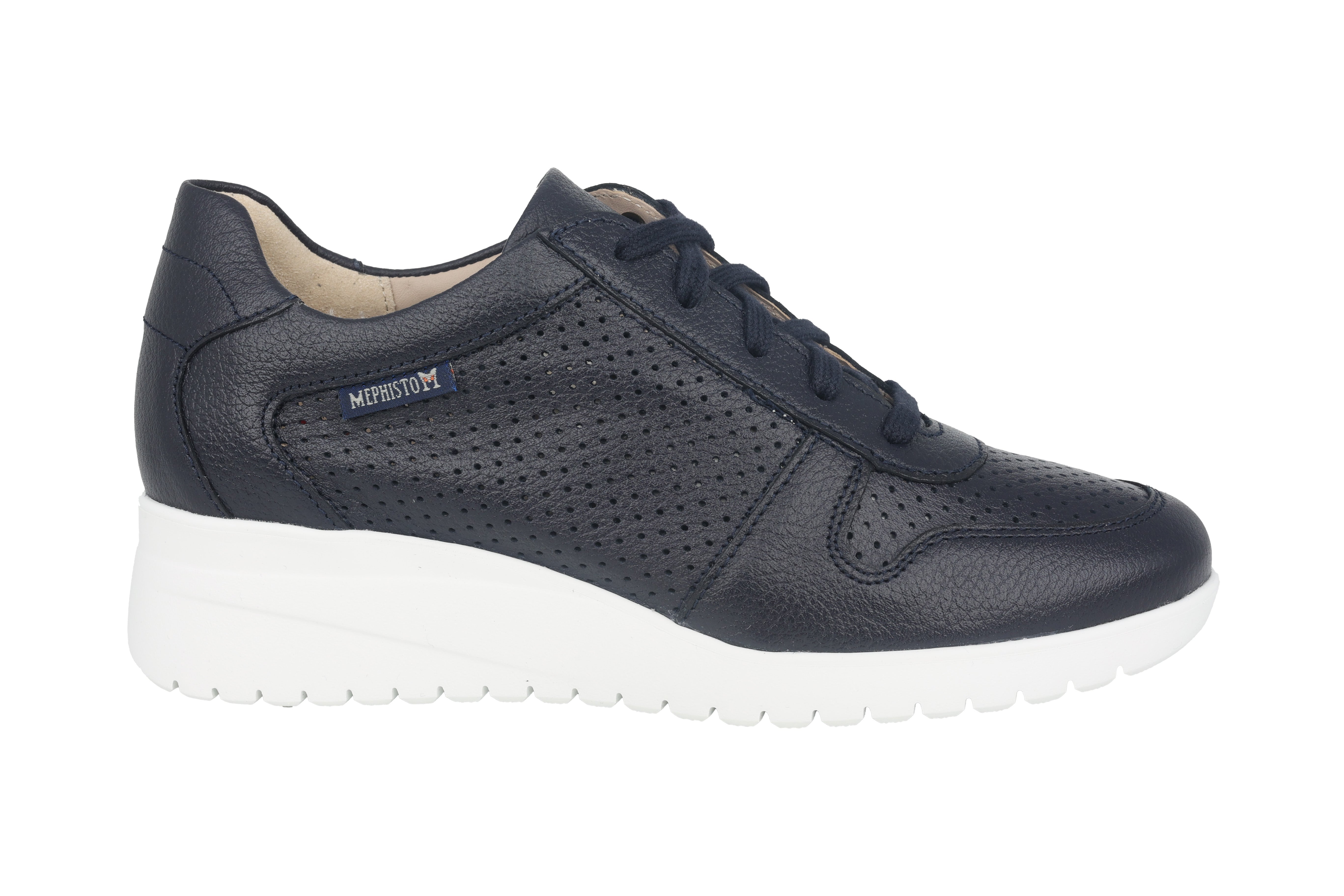 Scarpa stringata traforata con zeppa da donna 'Isa Perf' - blu