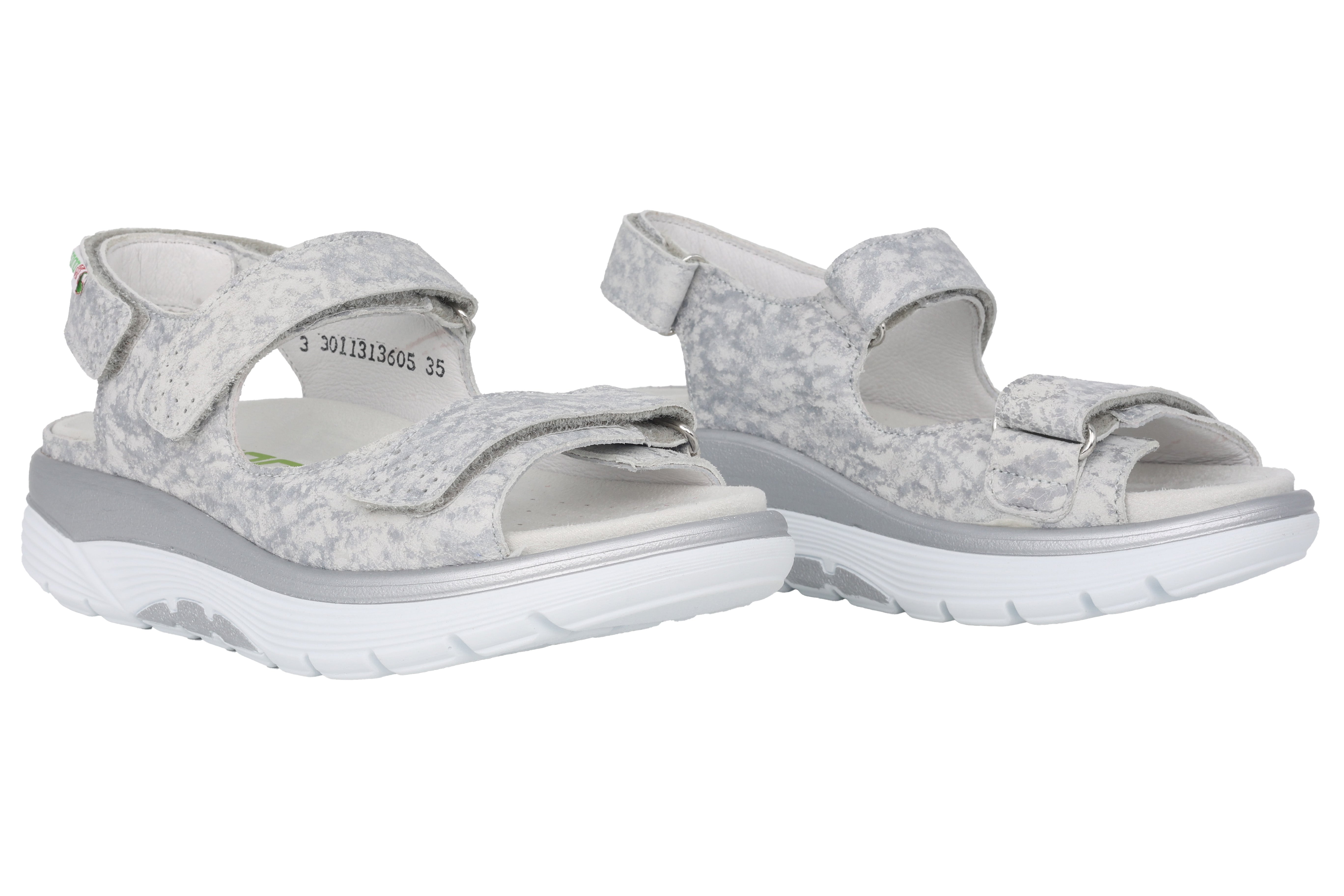 'Norine' dam sandal med rullande bred passform (H) - Grå mix