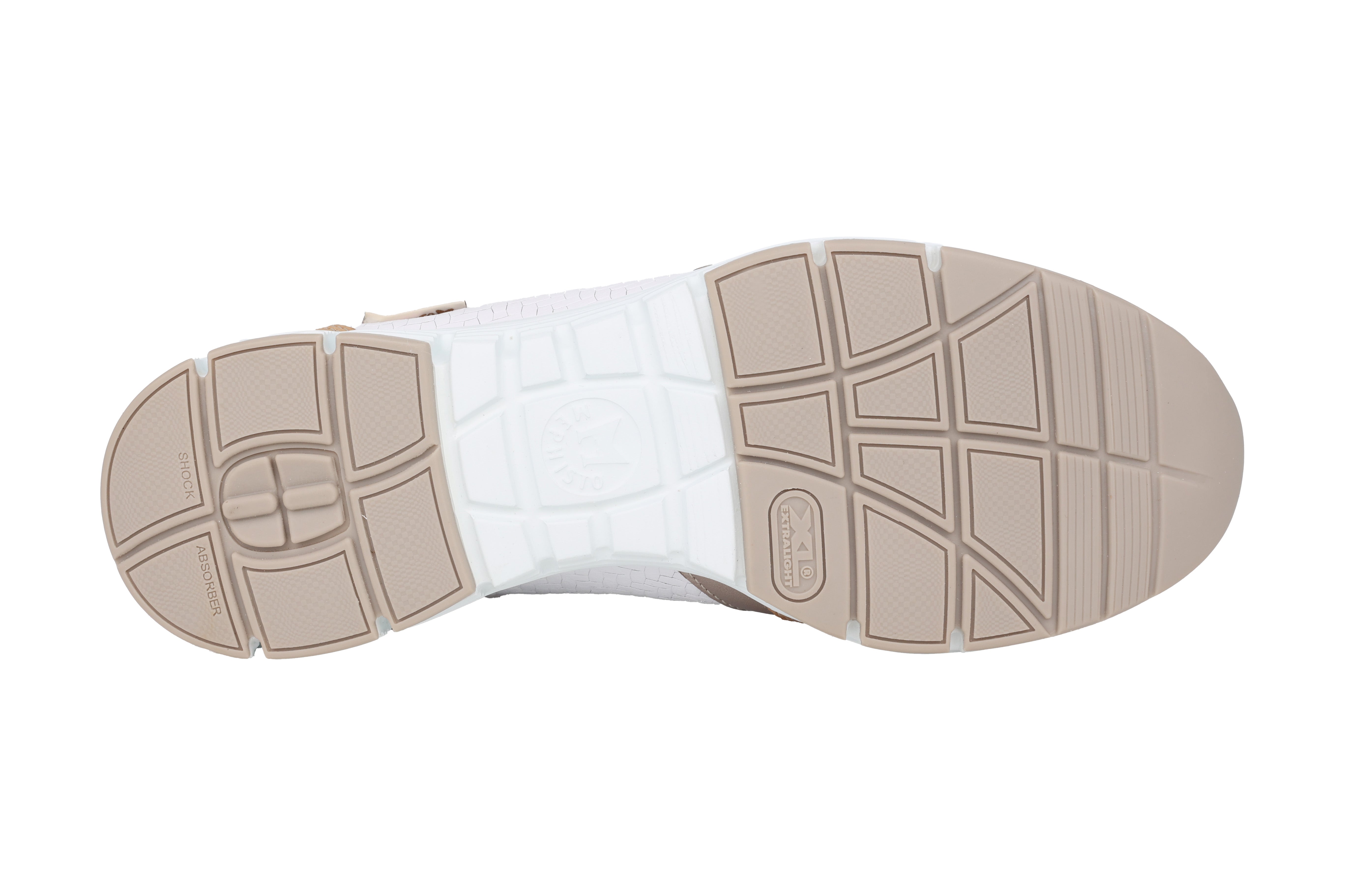 'Ylona' women's lace-zip sneaker - White beide mix