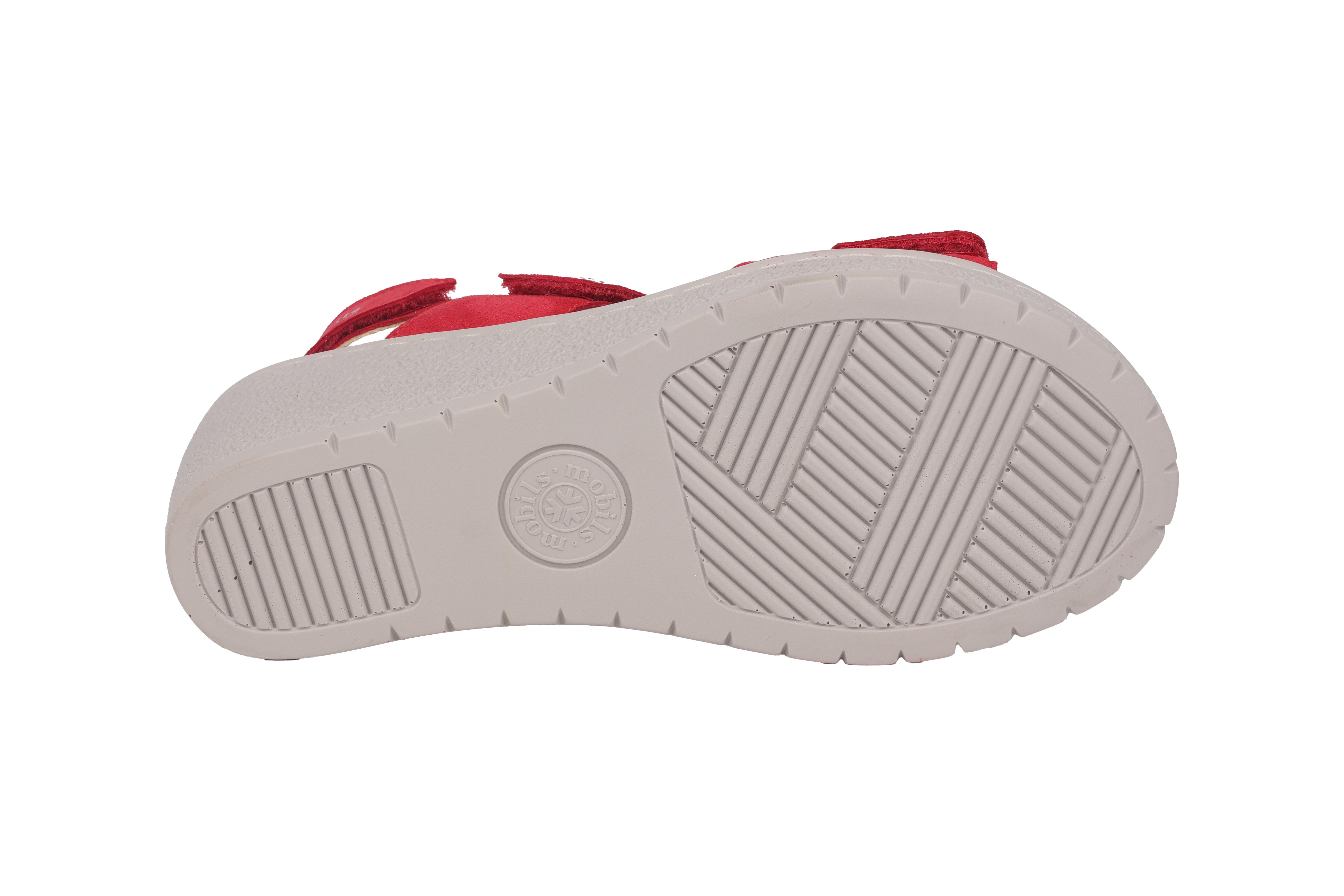 Sandale femme coupe large (H) 'Pam Spark' - Rouge