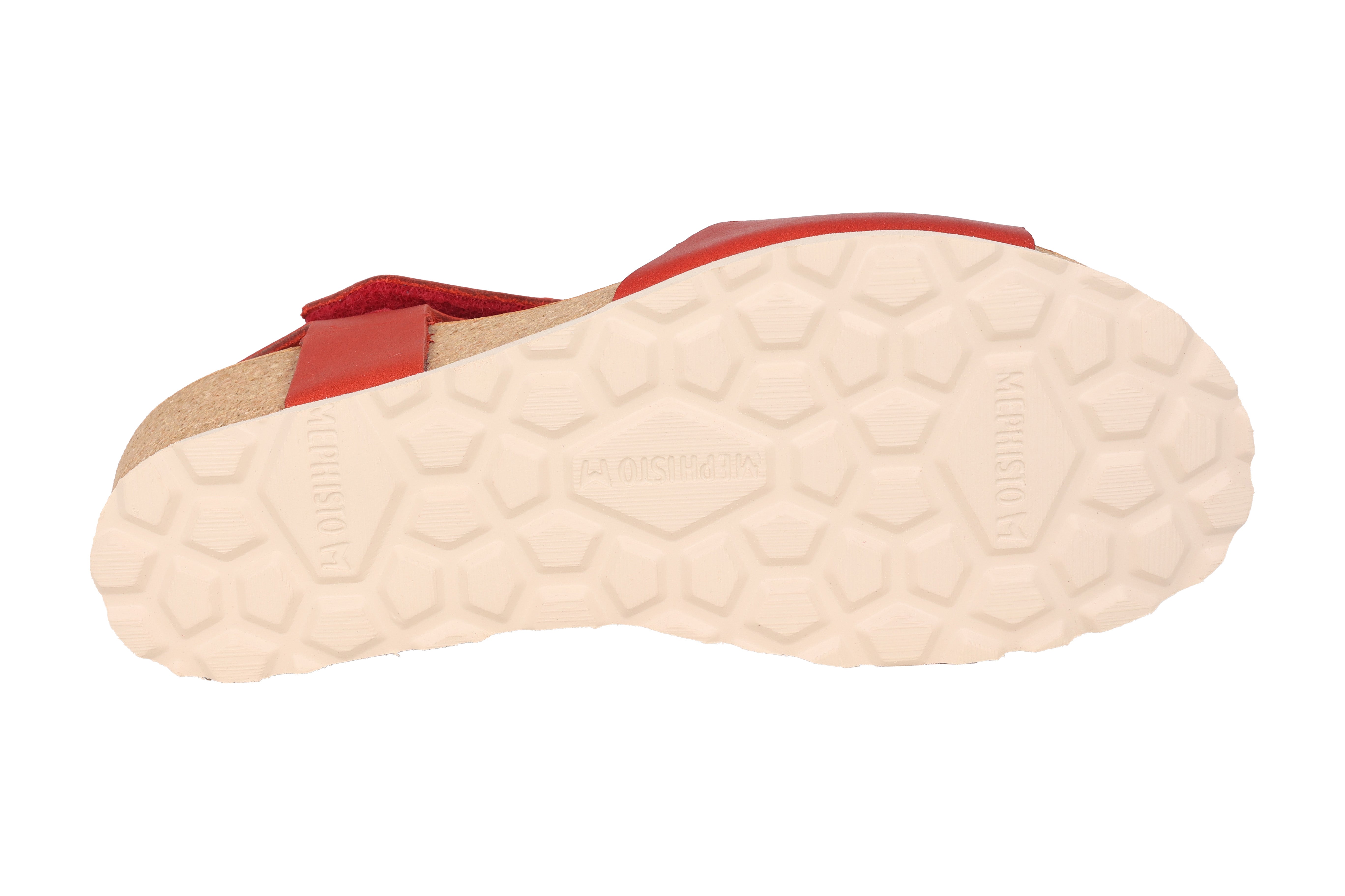 Damessandaal van kurk met sleehak 'Raphaela' - rood