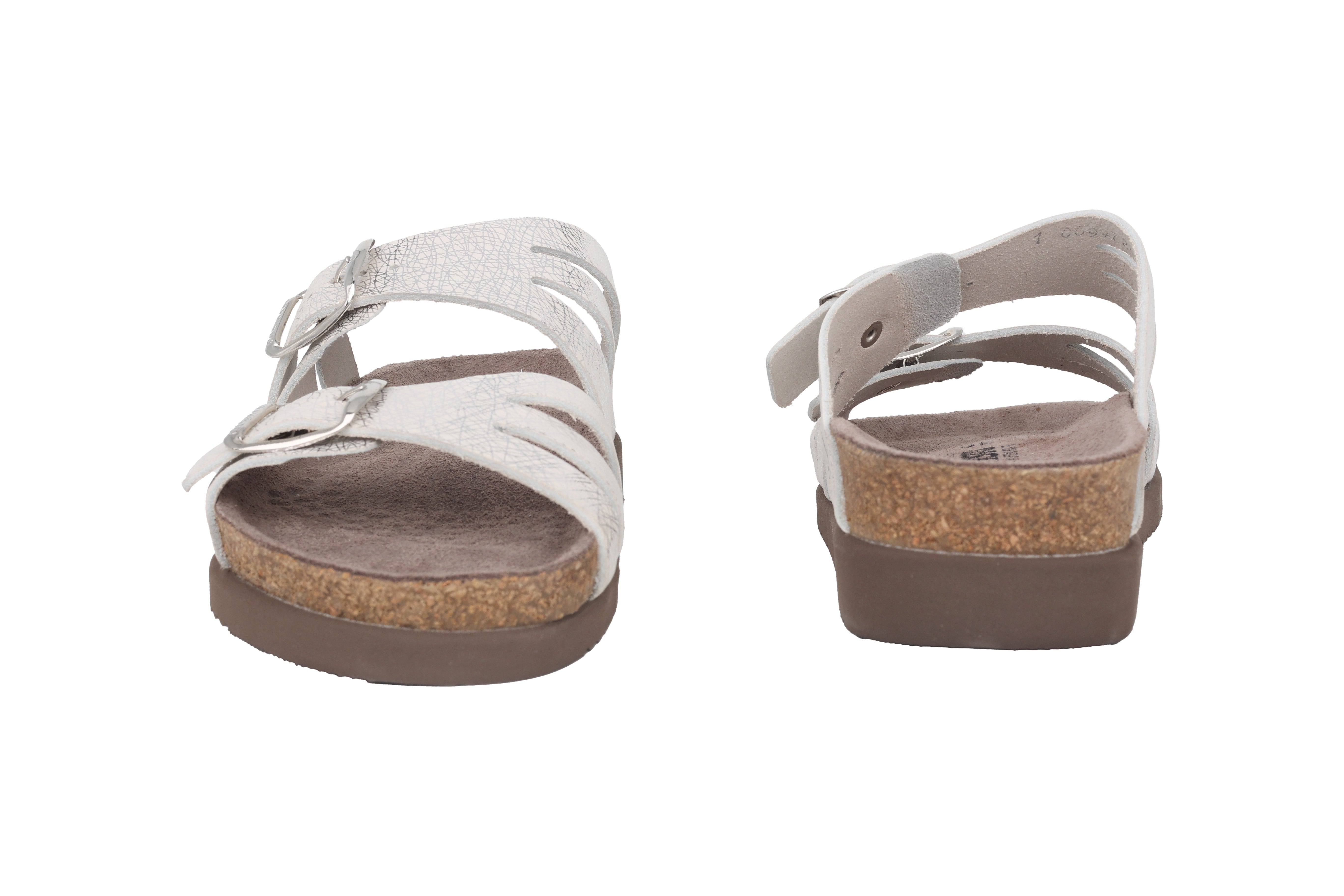 'Helisa' sandalia ortopédica de mujer con doble tira - plateado