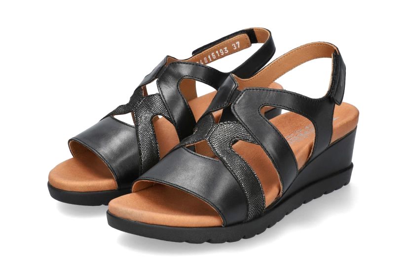 Sandale compensée 'Ynes' pour femme - noir