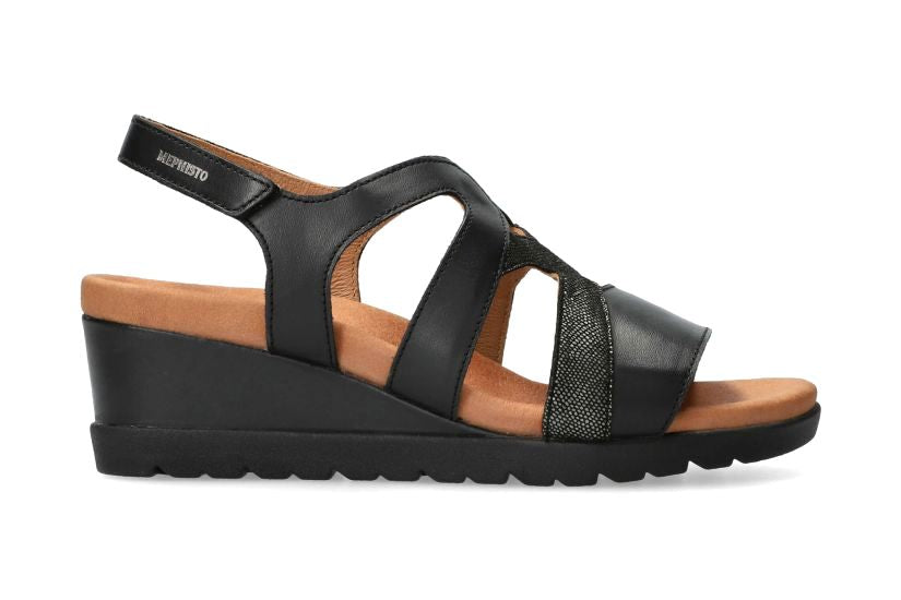 Sandale compensée 'Ynes' pour femme - noir