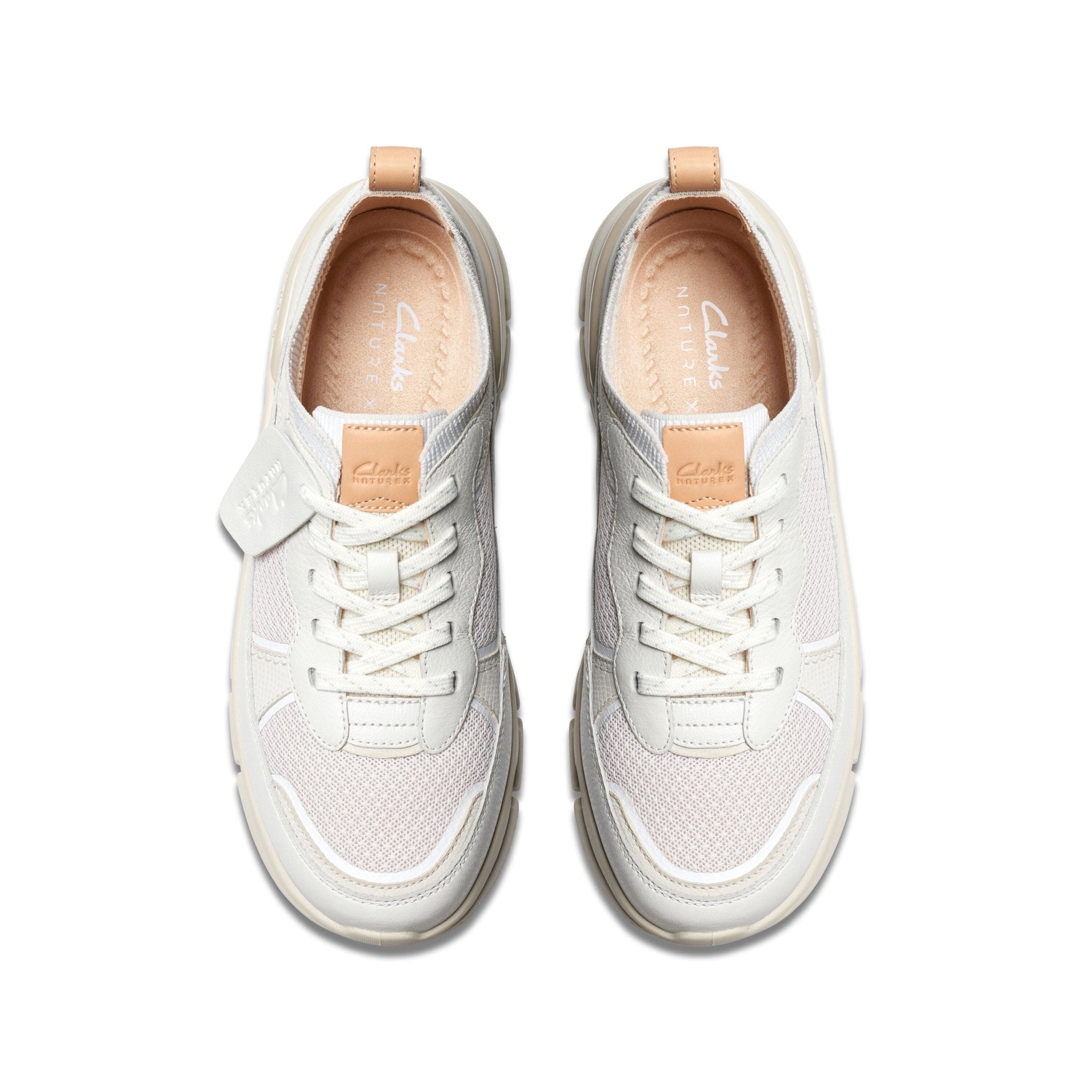 'Nature X Cove' women's walking sneakers - Off white - Chaplinshoes'Nature X Cove' women's walking sneakers - Off whiteClarks