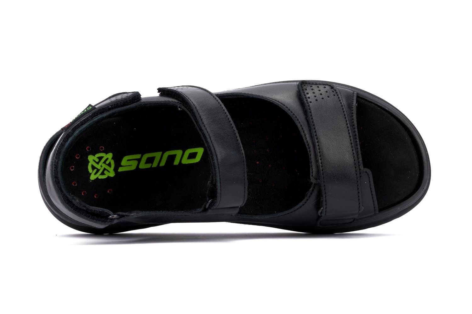 'Norine' sandal med rullende, bred pasform (H) til kvinder - sort - Chaplinshoes'Norine' damesandal med rullende bred pasform (H) - sortMephisto