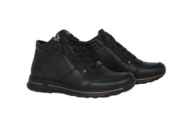 'Osaka' women's wide fit (H) lace - zip boot - black - Chaplinshoes'Osaka' women's wide fit (H) lace - zip boot - blackAra