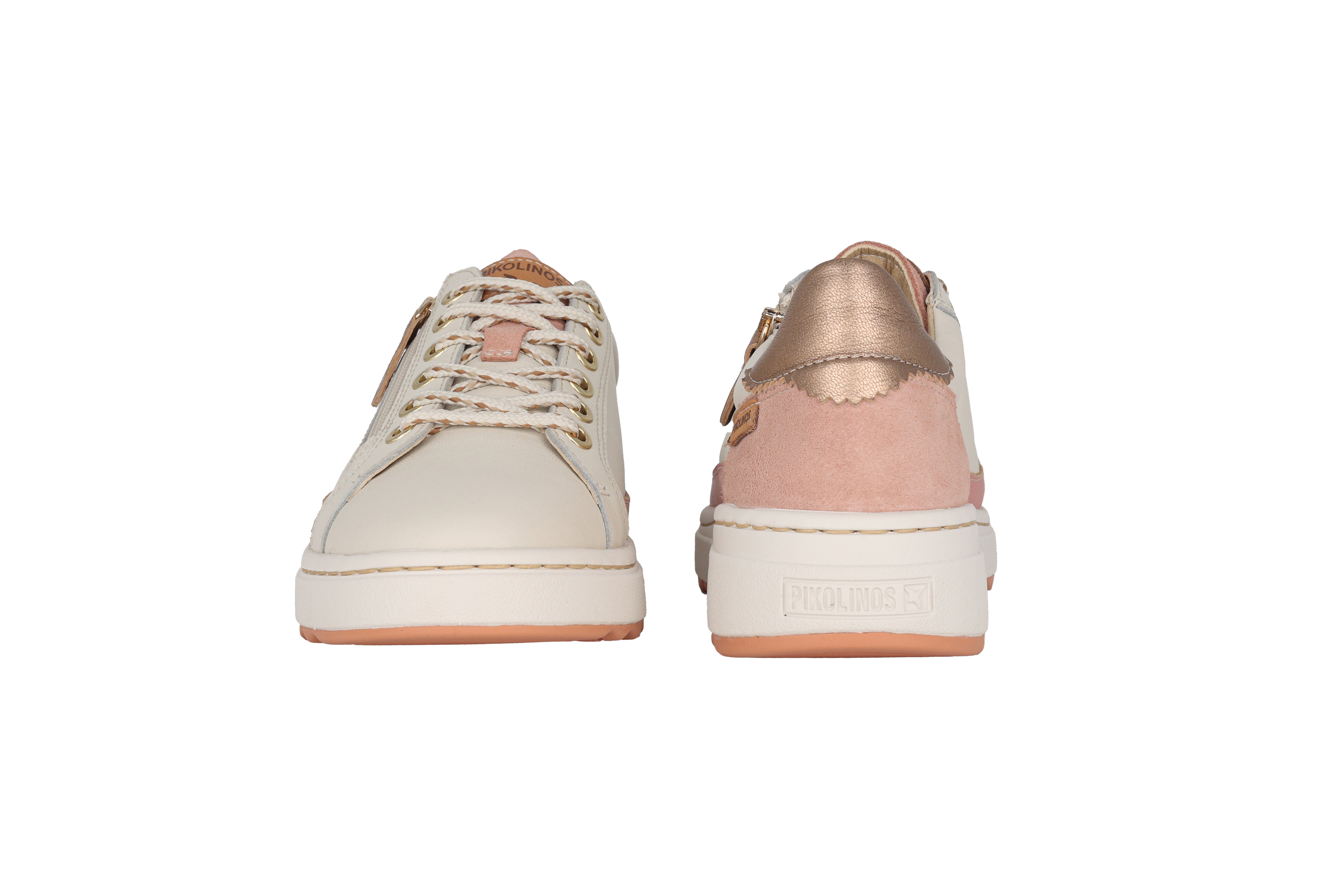 'Arenas' zapatilla con cordones para mujer - blanco/rosa