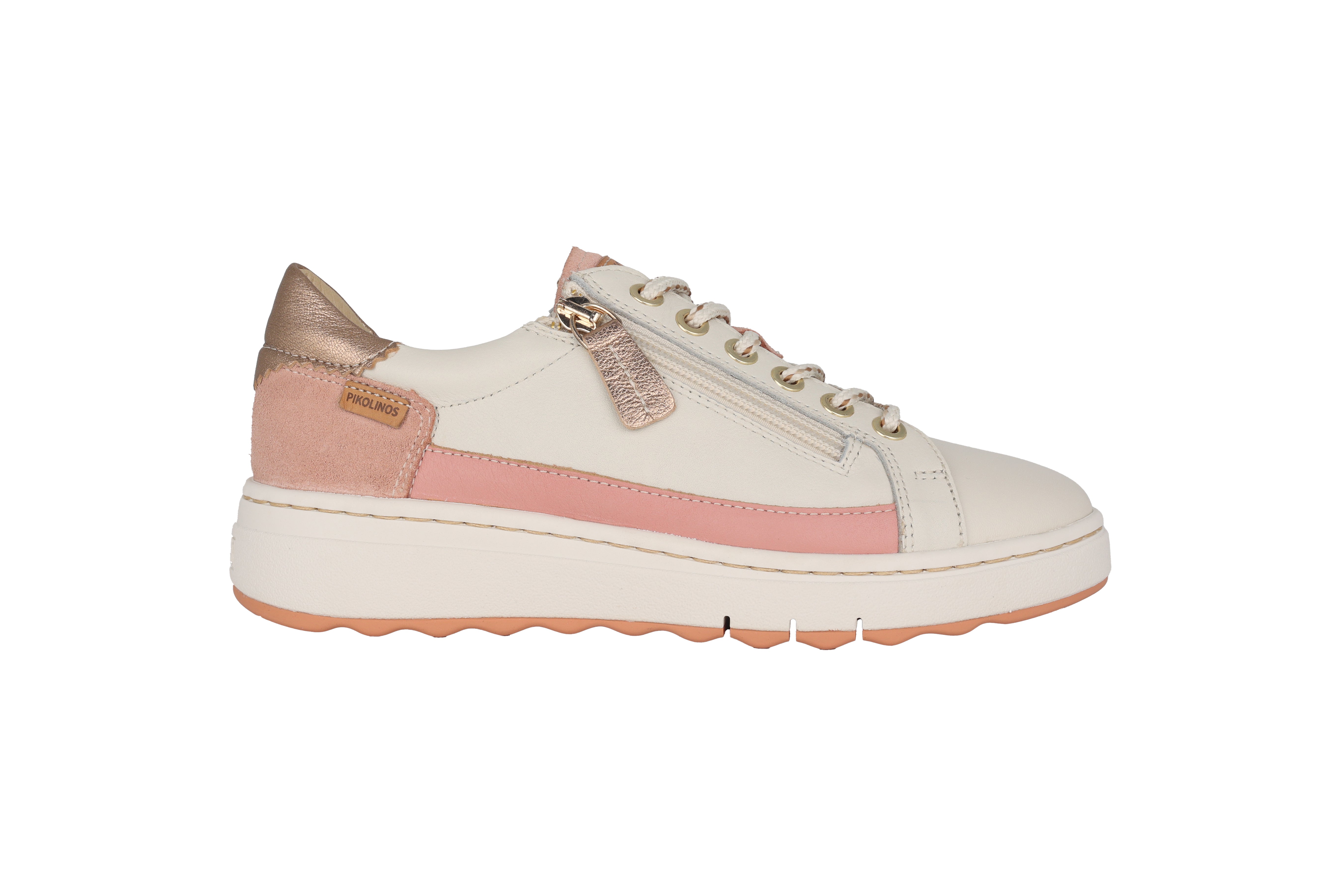 'Arenas' zapatilla con cordones para mujer - blanco/rosa