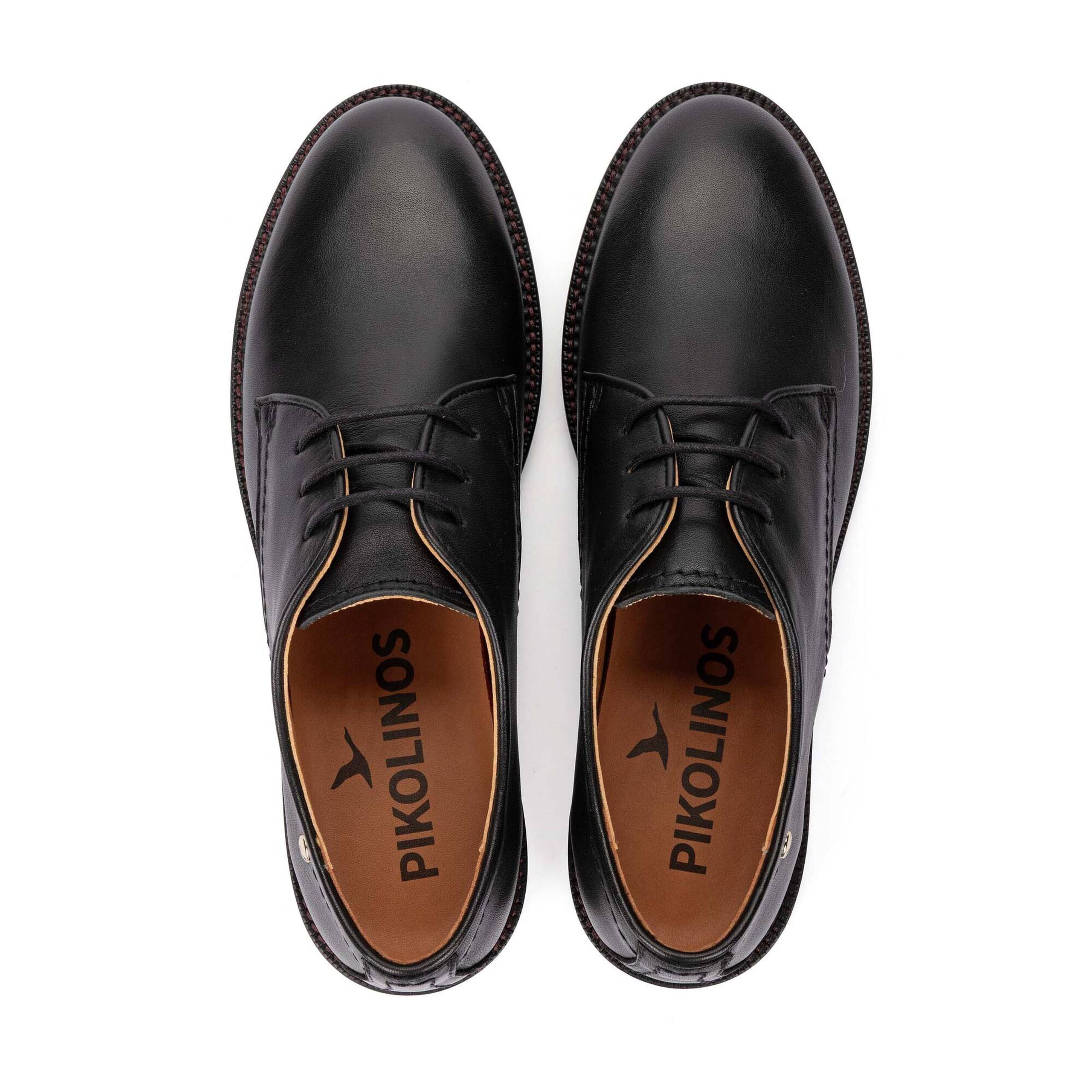 'Deva' women's leather lace-up shoes - black