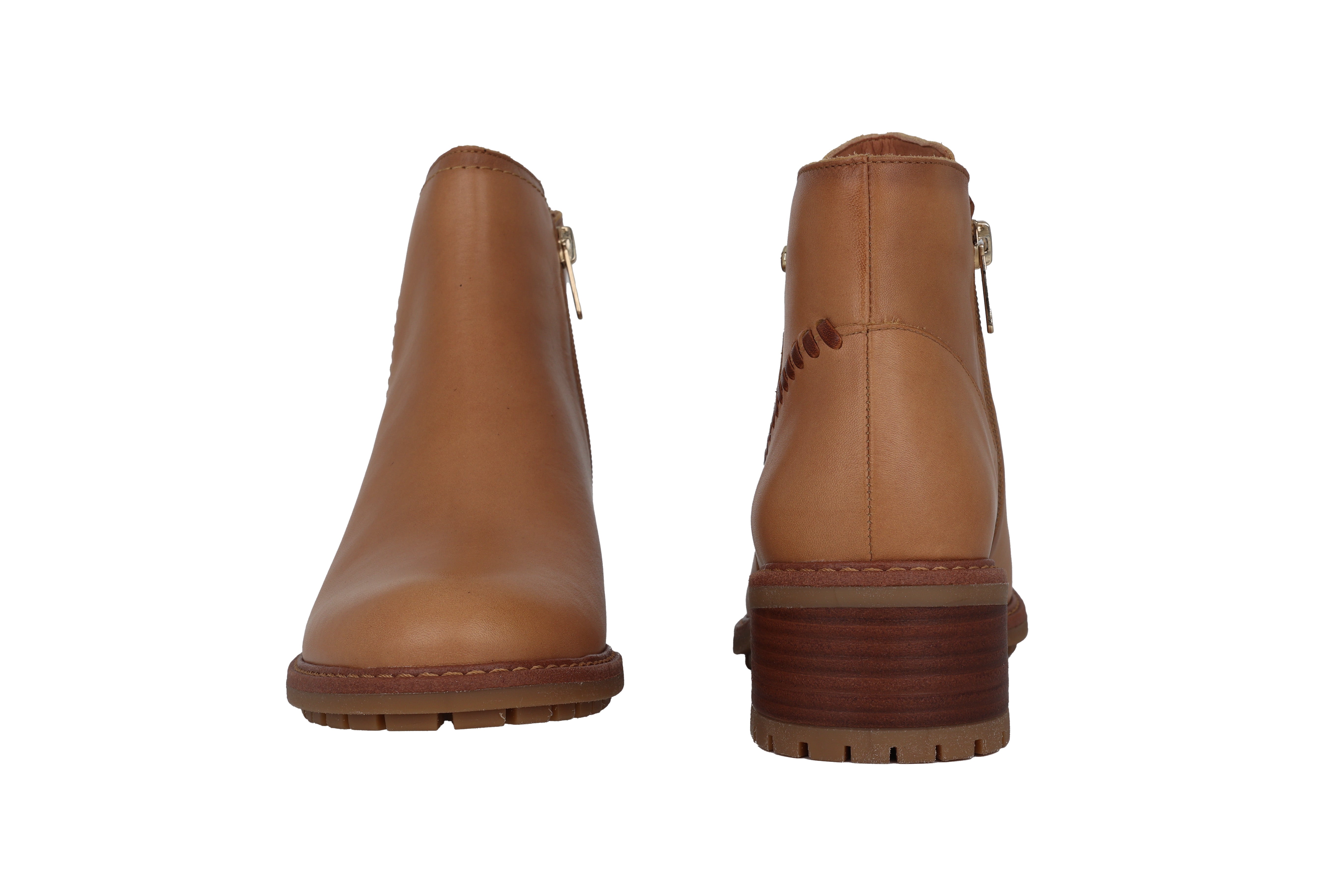 Dames enkellaarsje met ritssluiting 'Medina' - Bruin