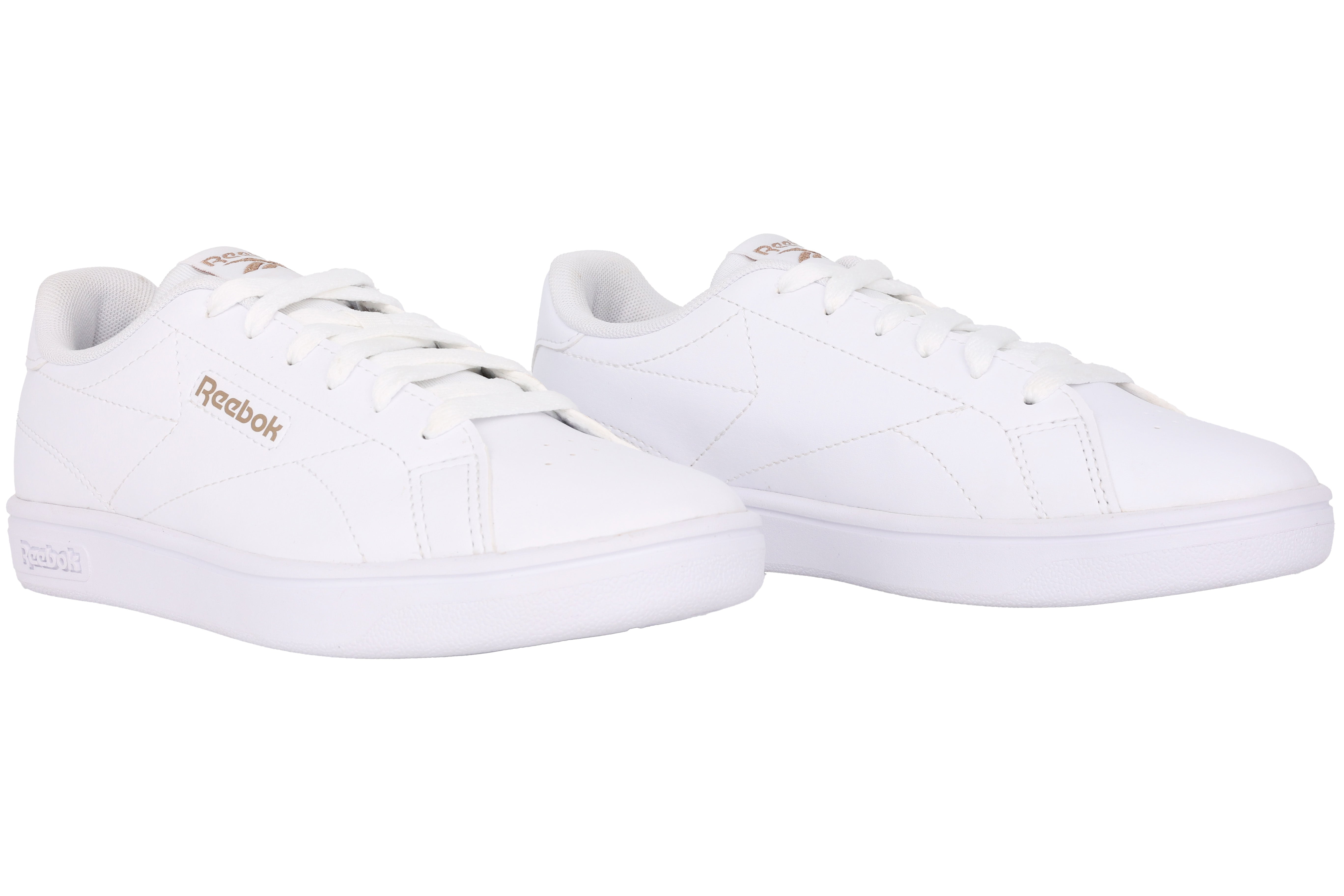'Court Clean' women's lace-up sneaker shoe- White