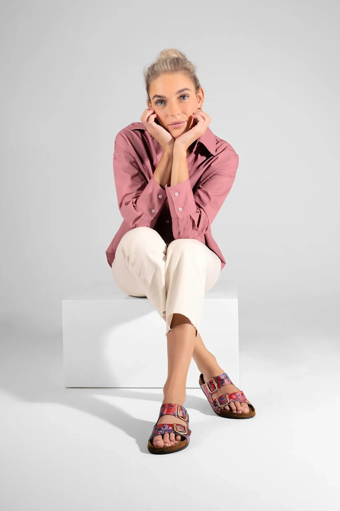 'Rodigo - D' women's slide sandal - red mix - Chaplinshoes'Rodigo - D' women's slide sandal - red mixRohde