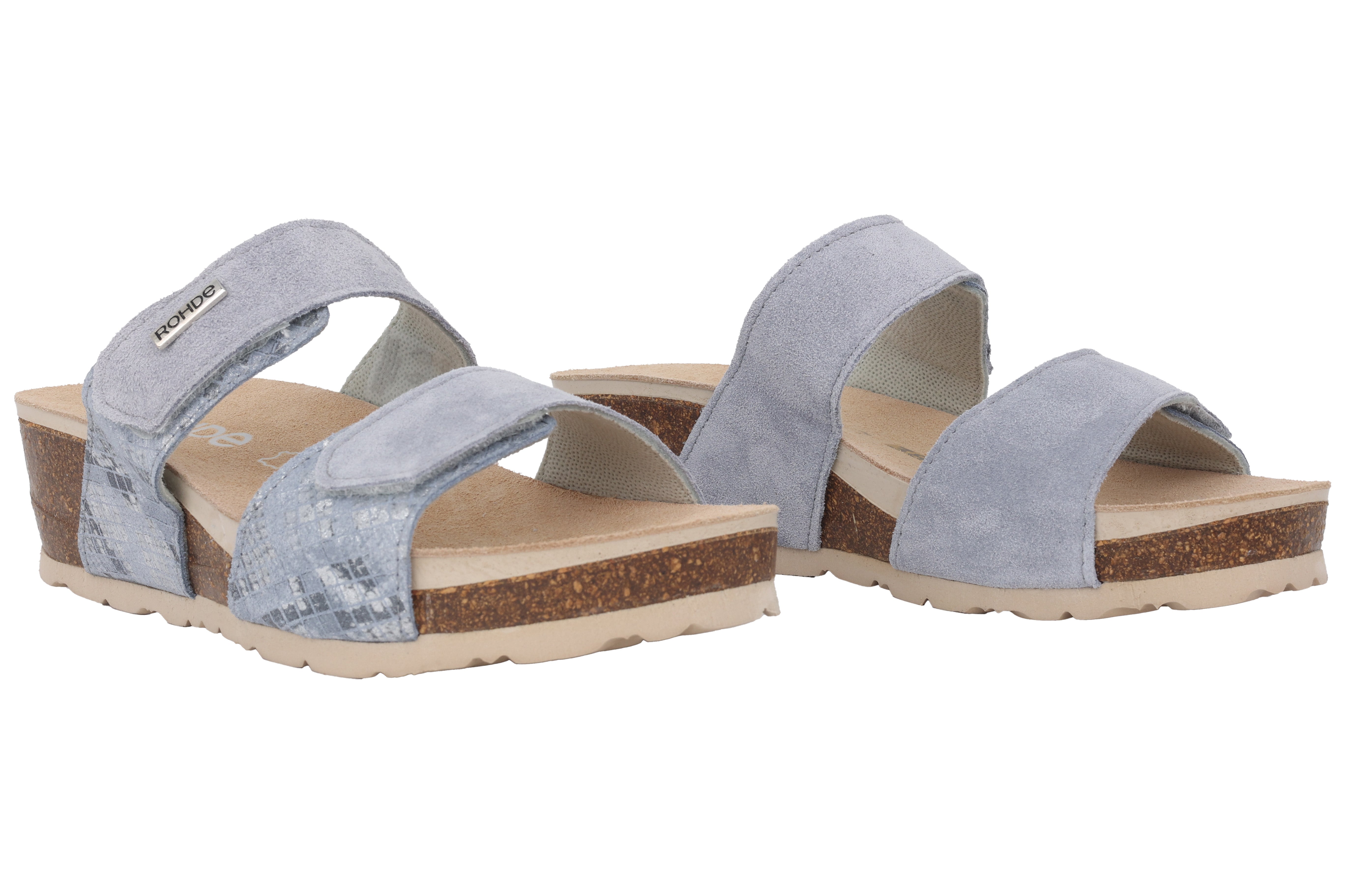 'Elba' women's double strap sandal - Grey