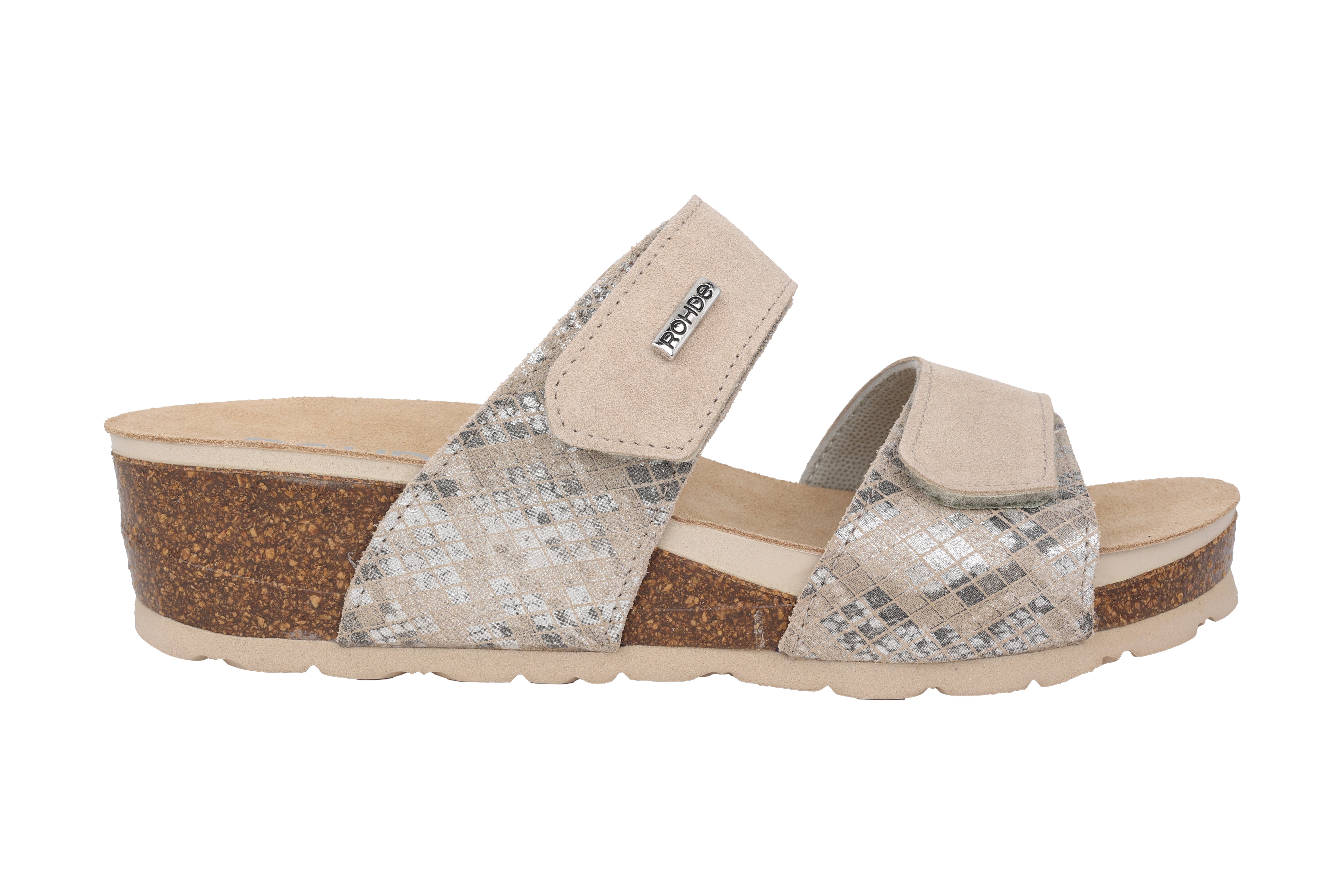 Damensandale 'Elba' mit doppeltem Riemen – Beige