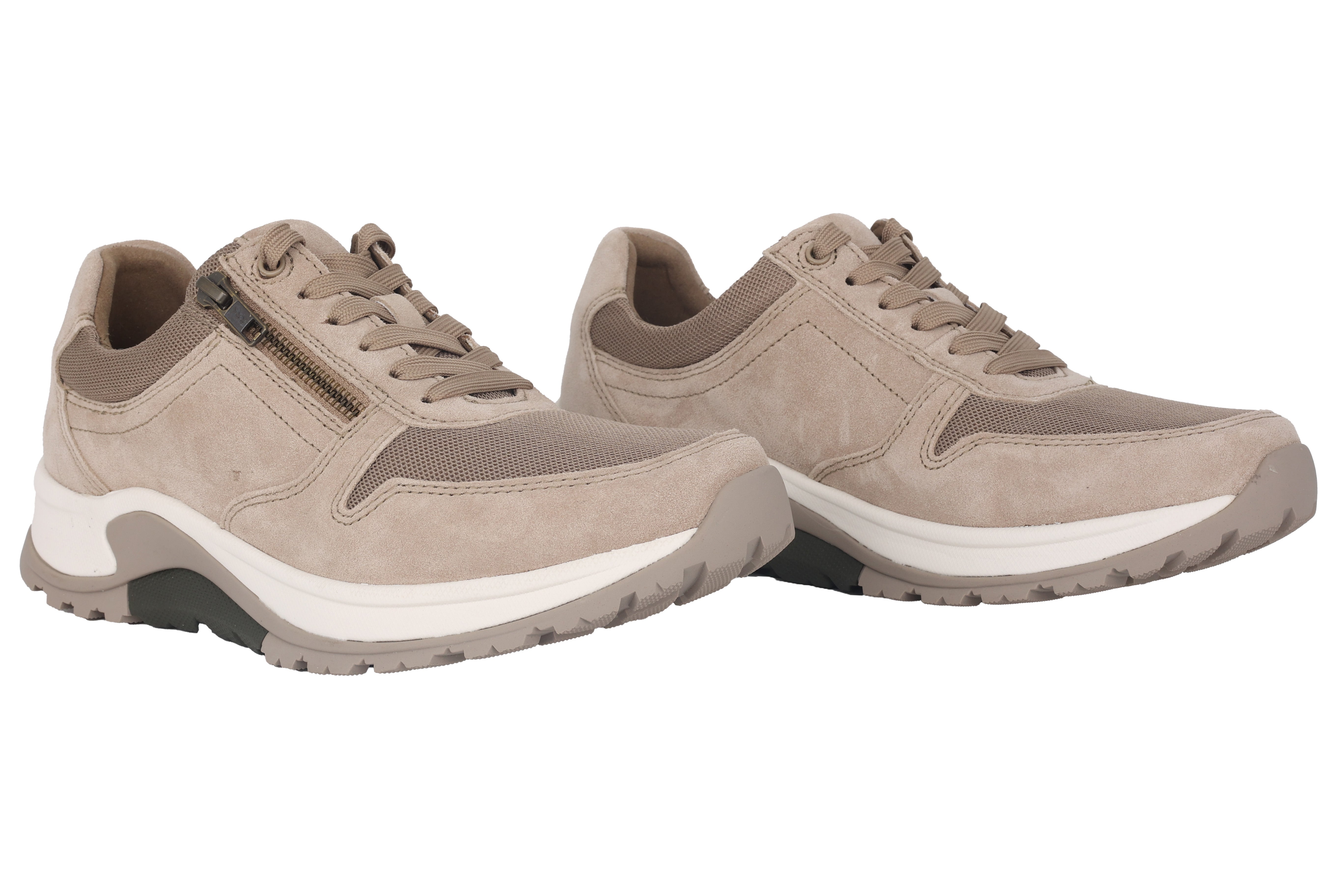 '8000.14.03' wandelende, oprolbare herensneakers met veters - beige mix