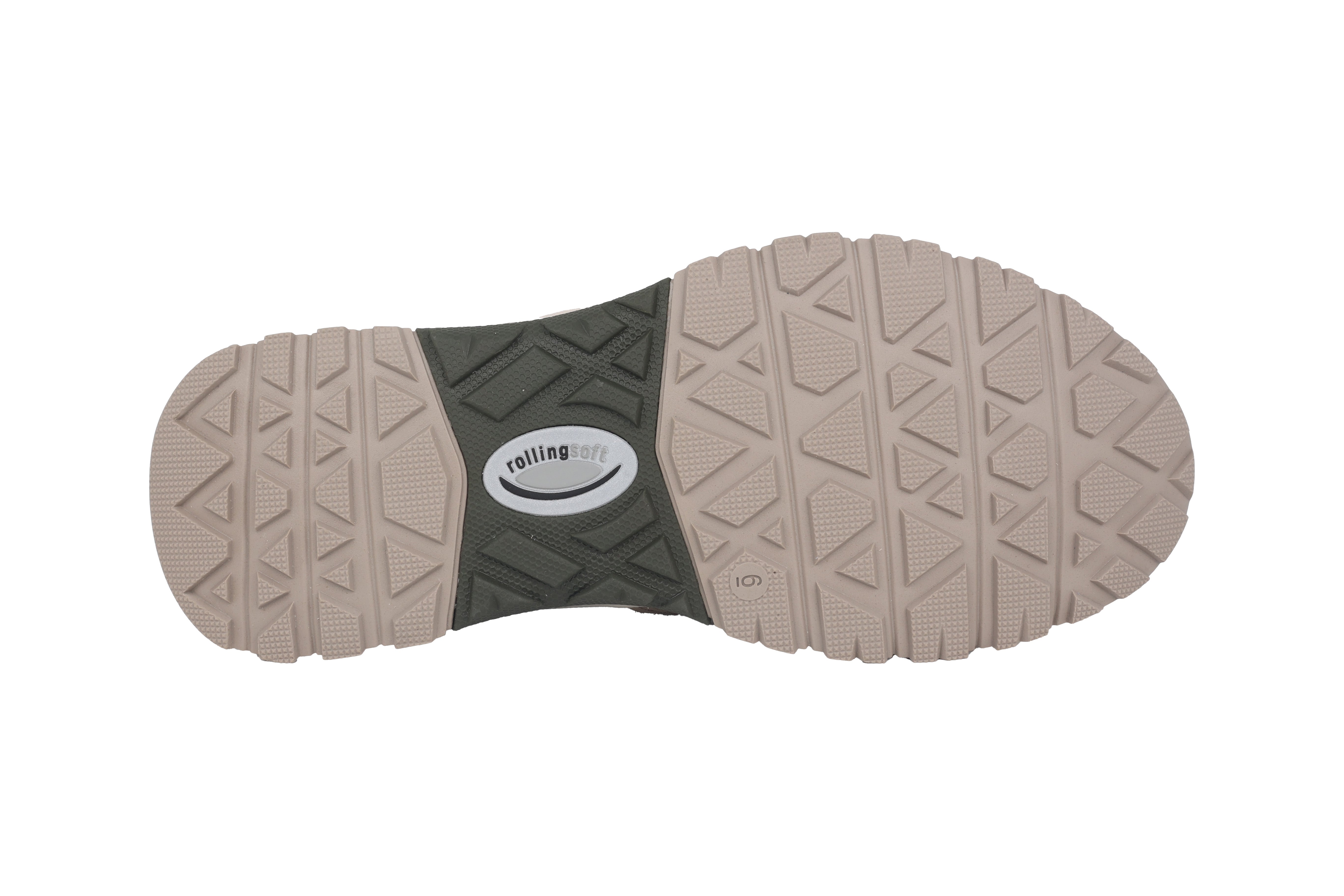 '8000.14.03' wandelende, oprolbare herensneakers met veters - beige mix