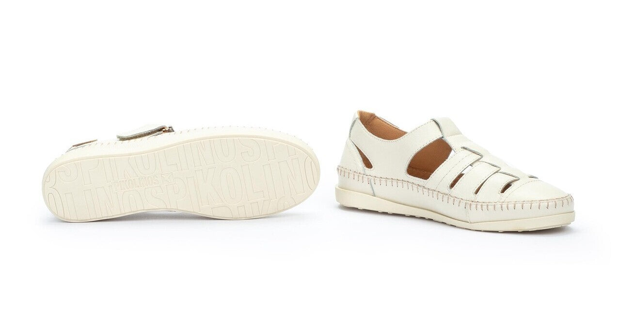 Dameshelft 'Soller' open sandaal - gebroken wit