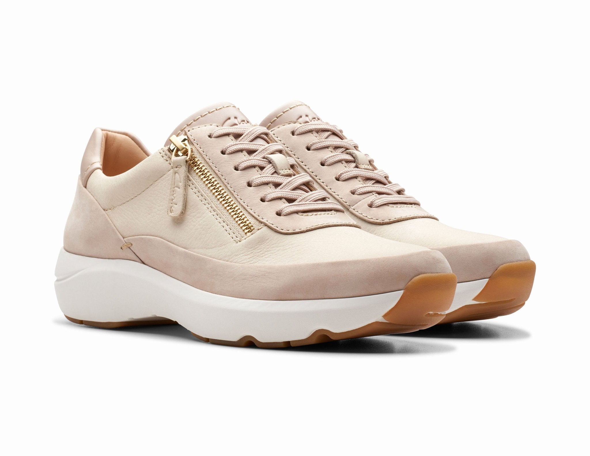 'Tivoli Zip' women's lace - zip sneakers - beige - Chaplinshoes'Tivoli Zip' women's lace - zip sneakers - beigeClarks