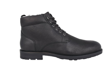 'Toledo' men's warmlined wide fit (H) lace - zip boot - Black - Chaplinshoes'Toledo' men's warmlined wide fit (H) lace - zip boot - BlackAra